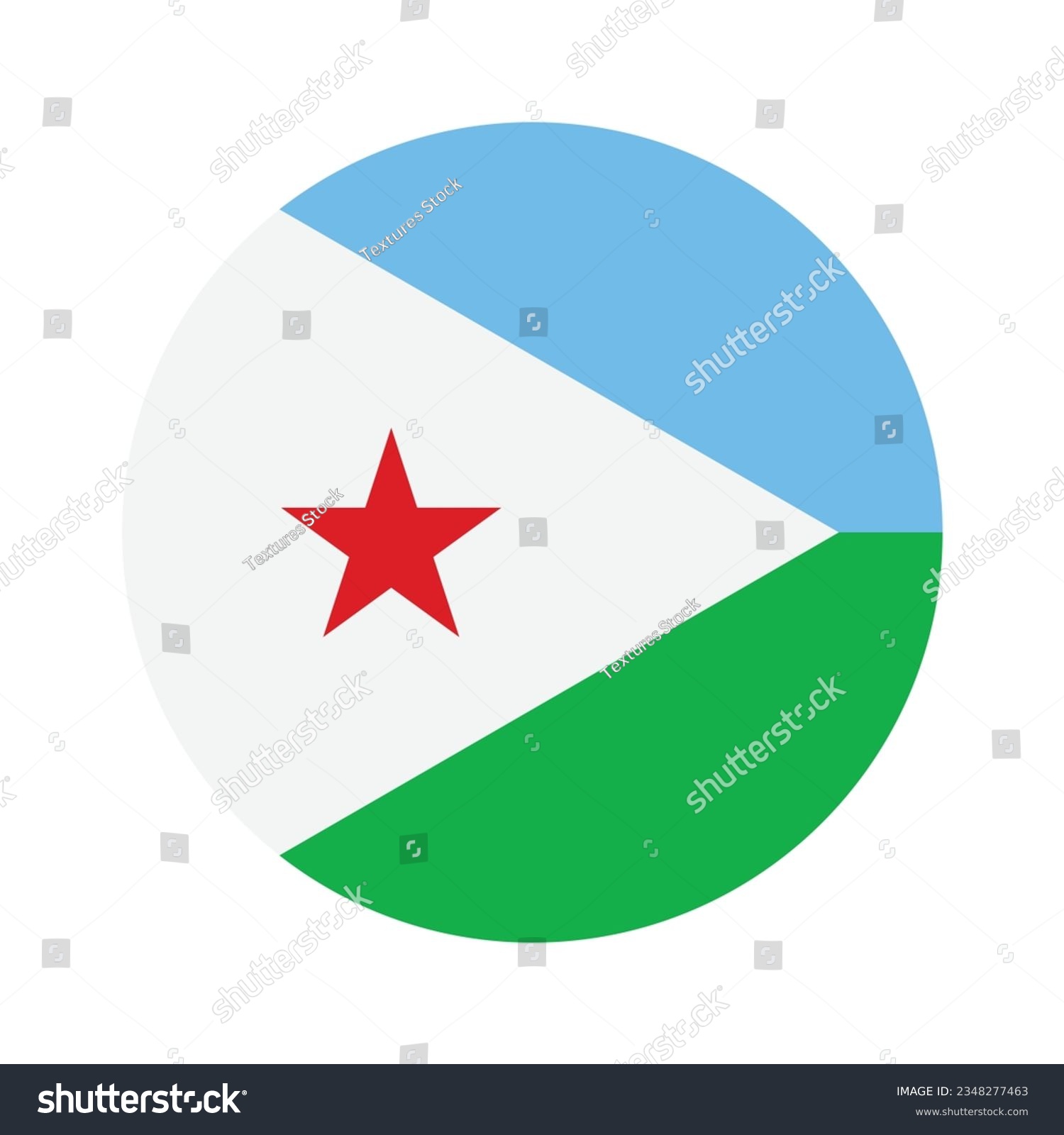 SVG of Flag of Djibouti. Flag icon. Standard color. Circle icon flag. Computer illustration. Digital illustration. Vector illustration. svg
