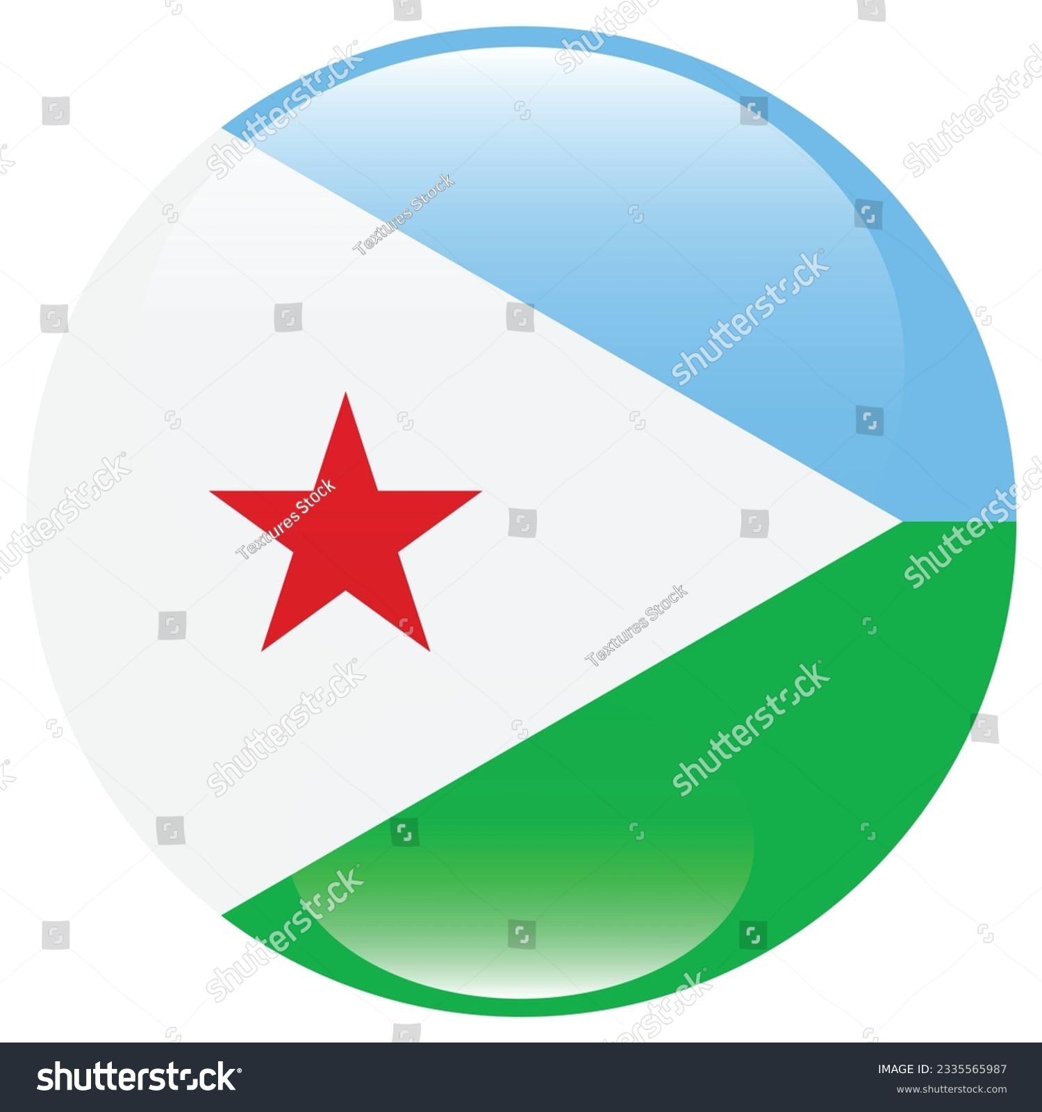 SVG of Flag of Djibouti. Flag icon. Standard color. Circle icon flag. 3d illustration. Computer illustration. Digital illustration. Vector illustration. svg