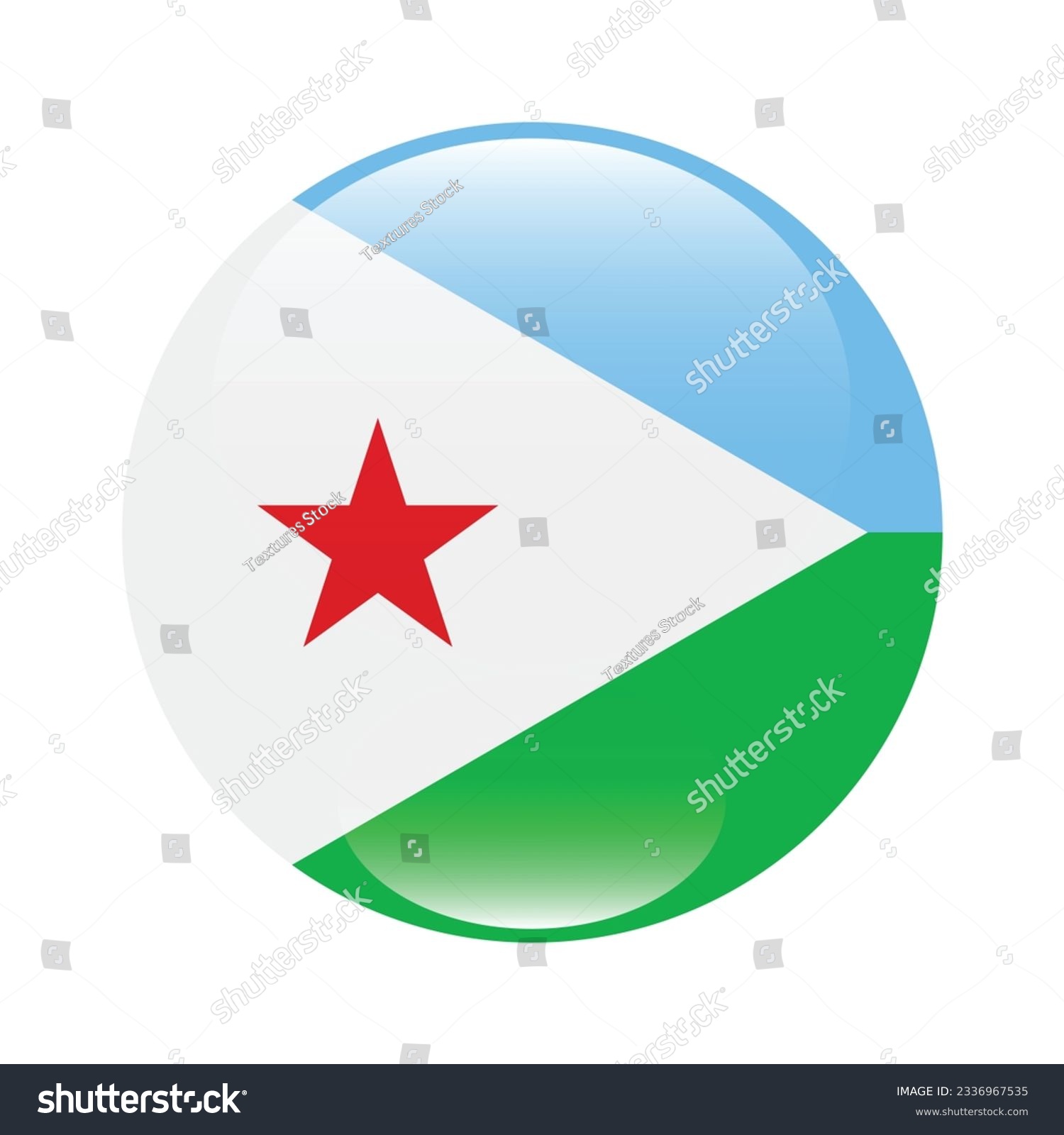 SVG of Flag of Djibouti. Flag icon. Standard color. Circle icon flag. 3d illustration. Computer illustration. Digital illustration. Vector illustration. svg