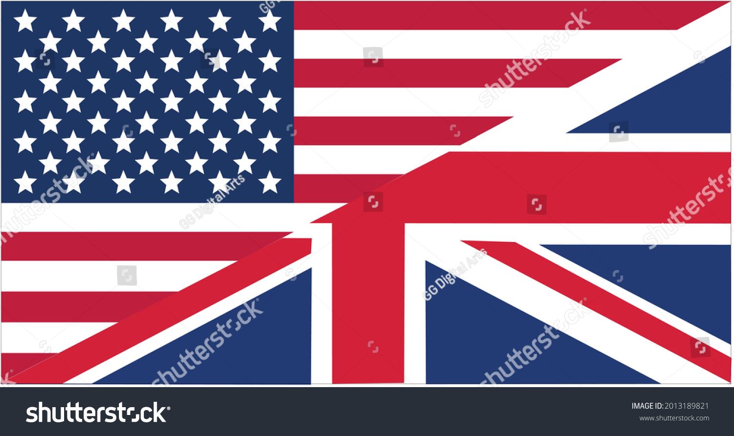 SVG of Flag Of English Language, Showing Half Of American And Half Of British Flag svg