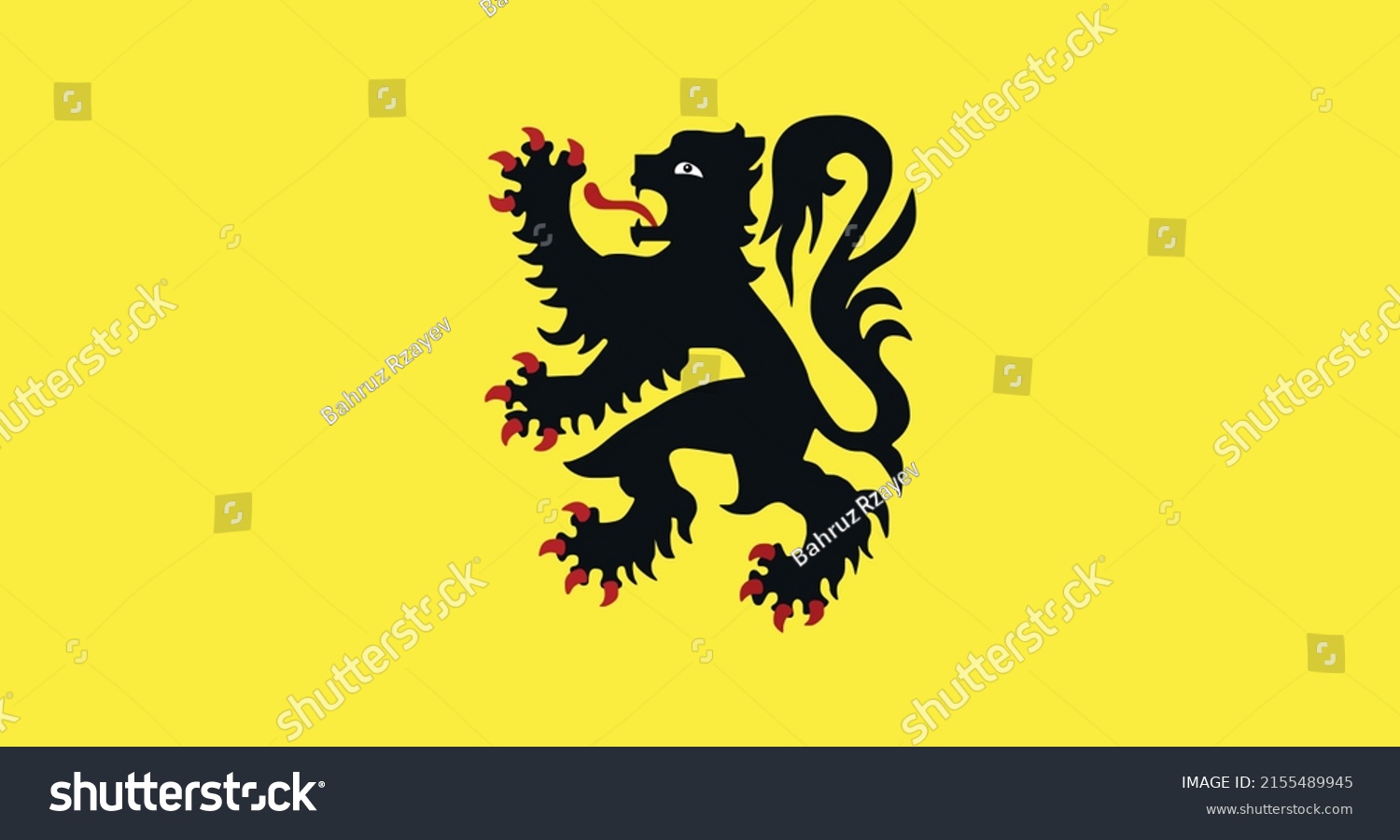 Flag Flanders Belgium Outline Silhouette Vector Stock Vector (Royalty ...