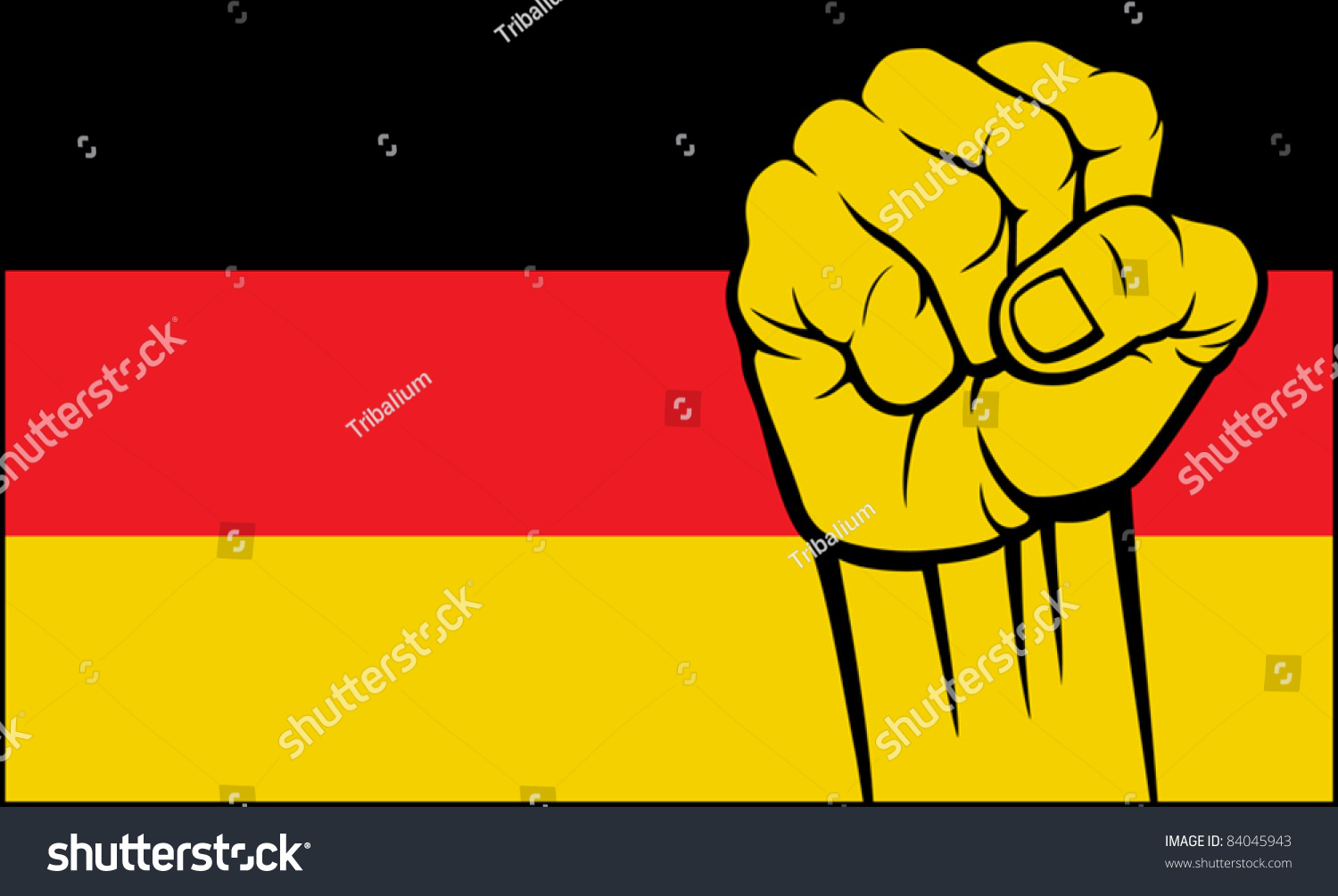 Flag Germany Fist Stock Vector Royalty Free 84045943