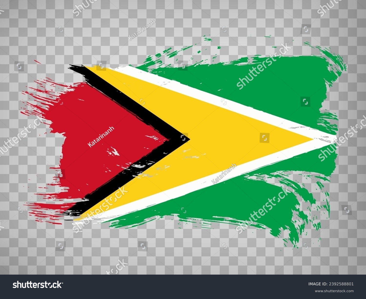 SVG of Flag of Guyana from brush strokes. Flag of Guyana on transparent background for your web site design, logo, app, UI.  Stock vector.  EPS10. svg