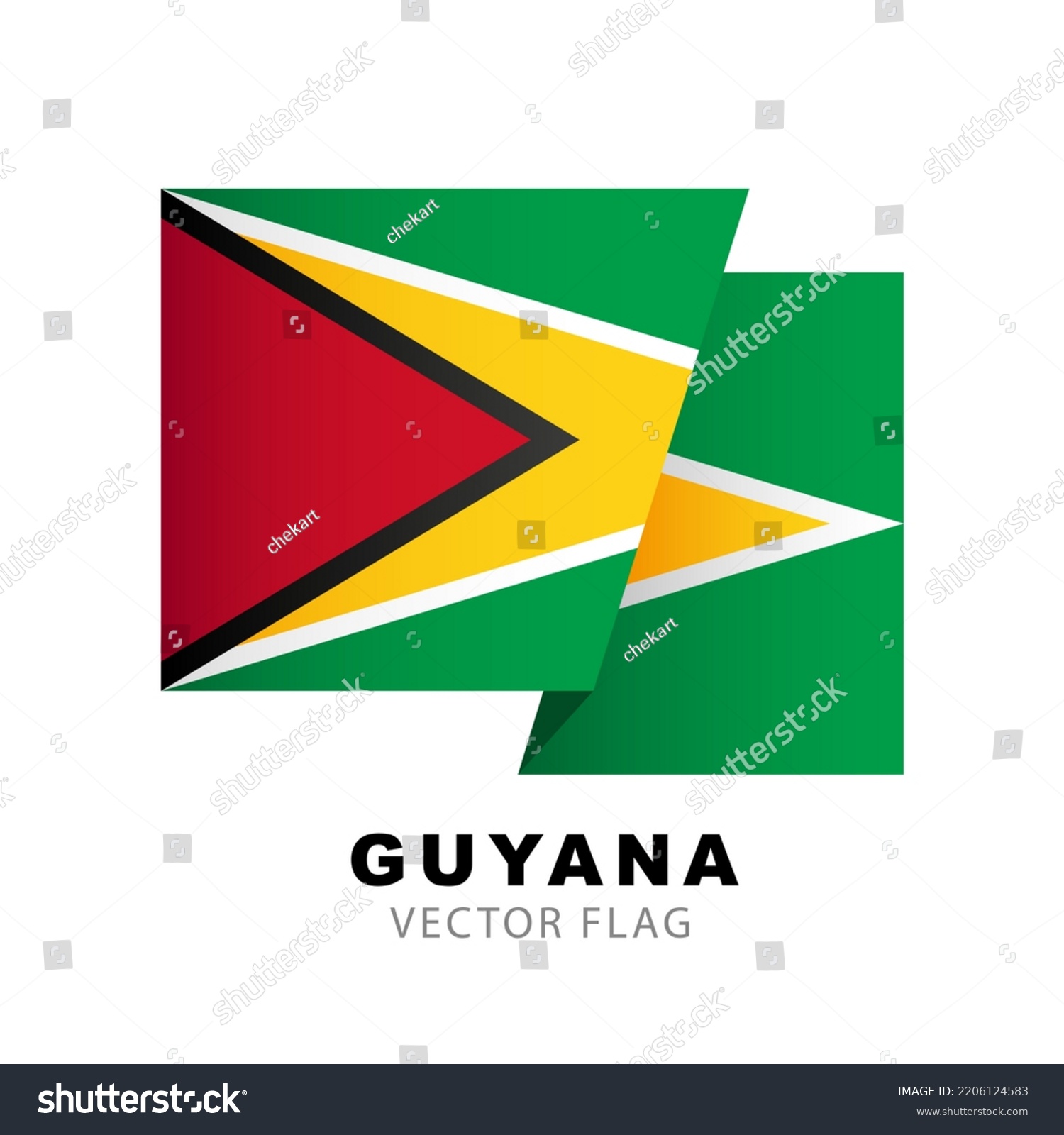 SVG of Flag of Guyana. Vector illustration isolated on white background. Colorful Guyanese flag logo. svg