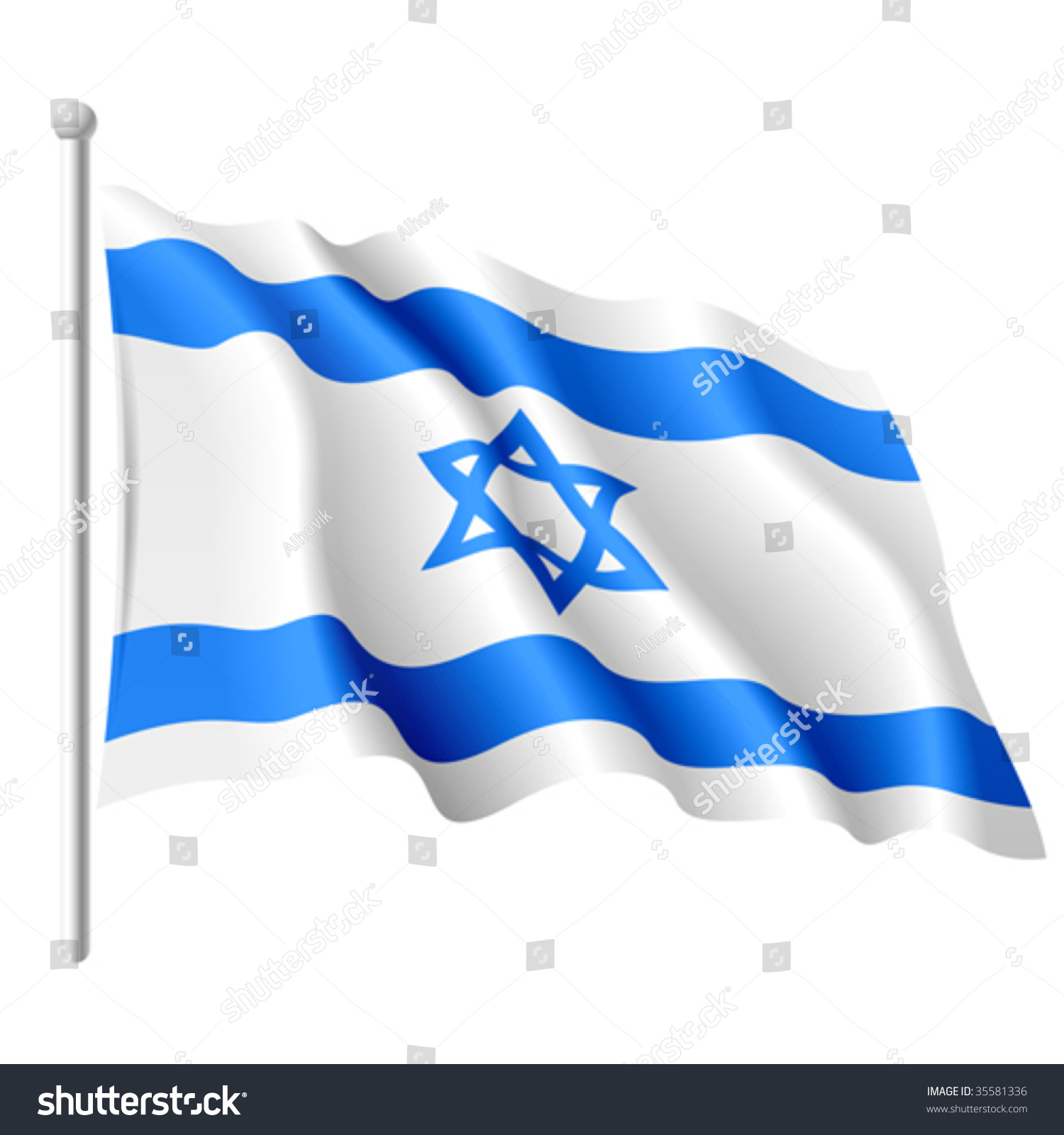 Flag Israel Vector Stock Vector 35581336 - Shutterstock