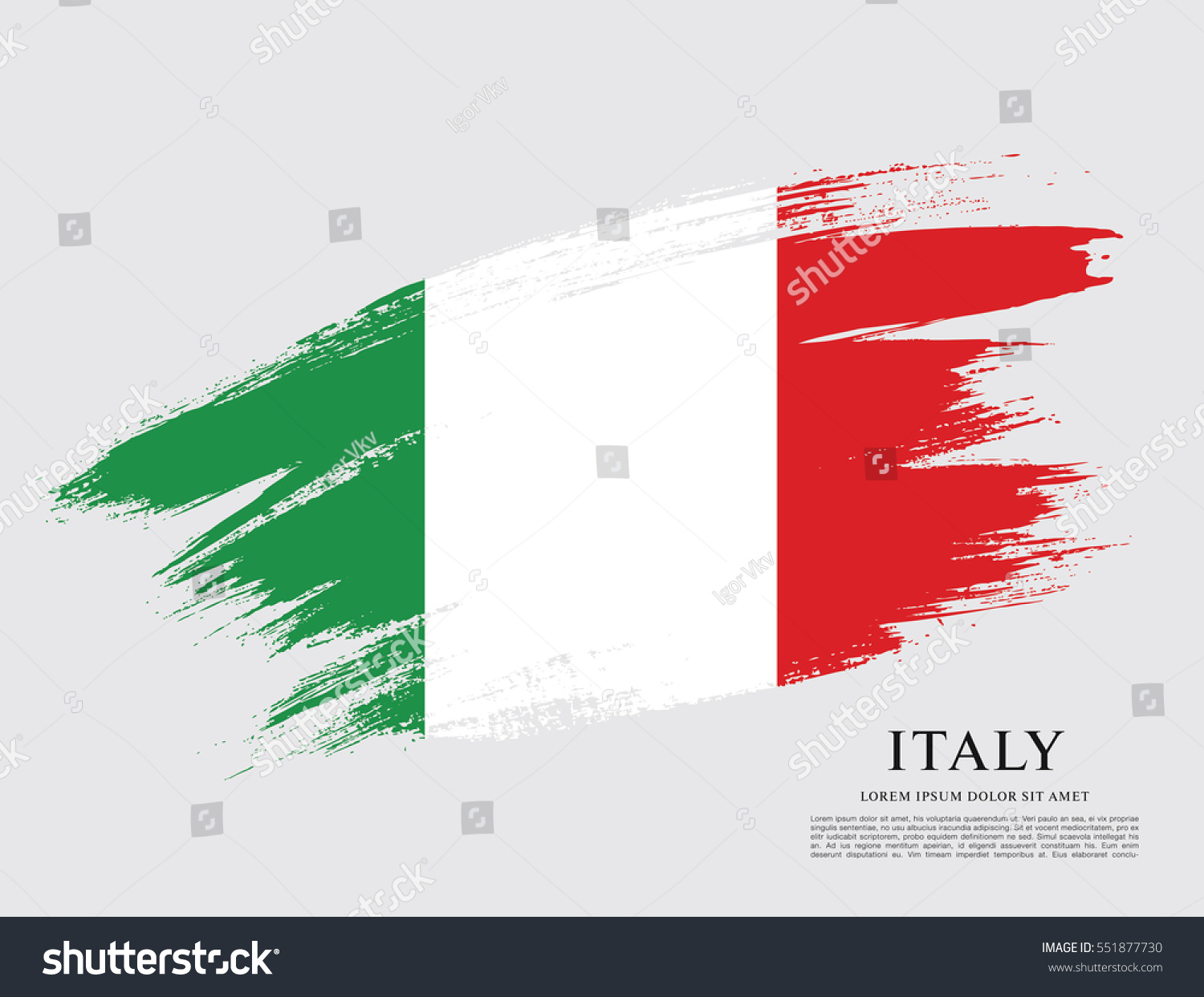 Flag Italy Brush Stroke Background Stock Vector (Royalty Free) 551877730
