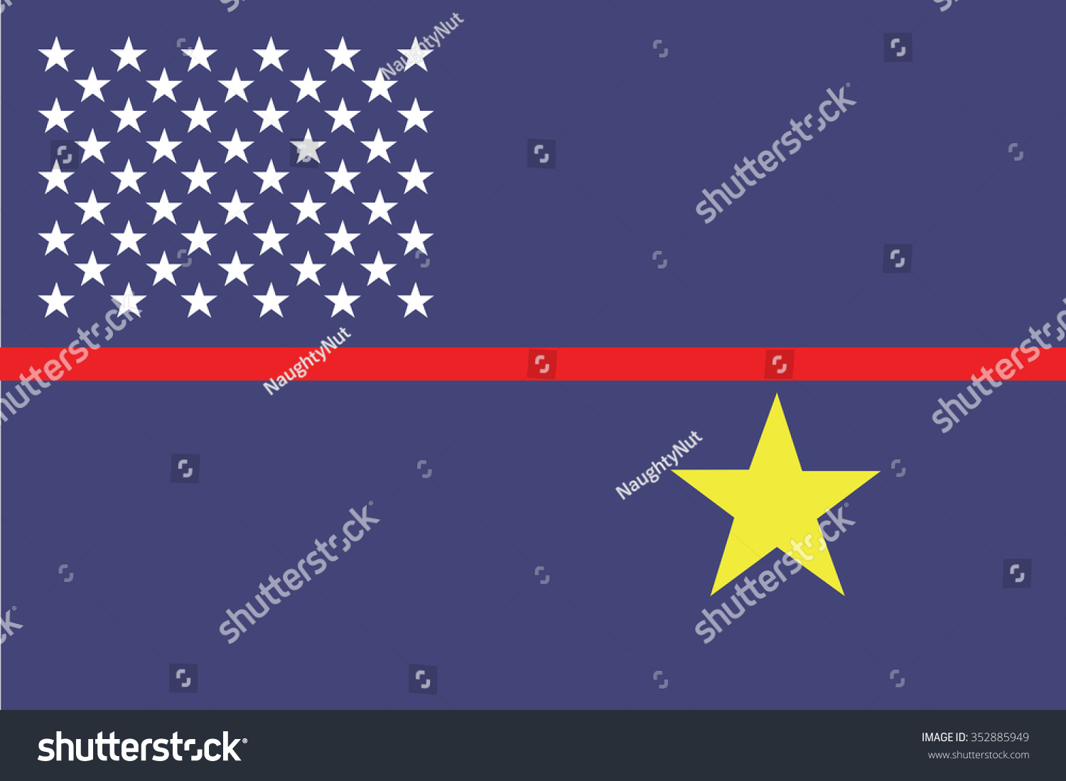 Flag Of Jarvis Island. Vector Illustration. - 352885949 : Shutterstock