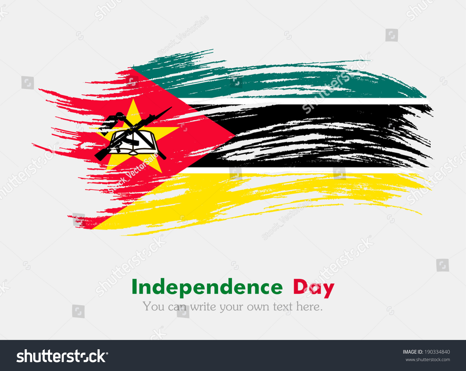 Flag Mozambique Independence Day Stock Vector 190334840 - Shutterstock