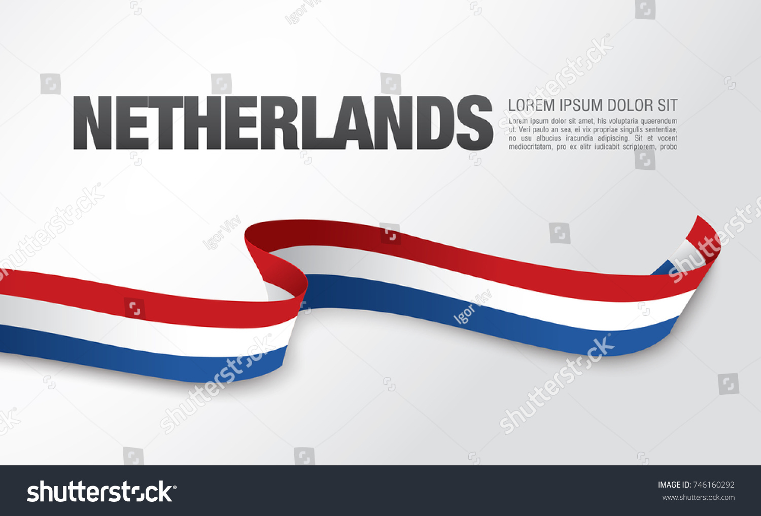 Flag Netherlands Vector Illustration Card Layout Stock Vector (Royalty ...