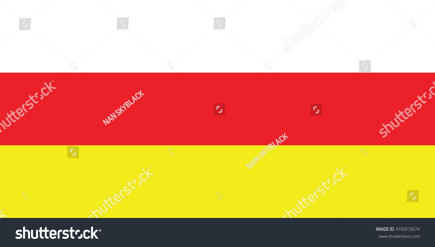 Flag North Ossetia Alania Republic Russia Stock Vector 416315674