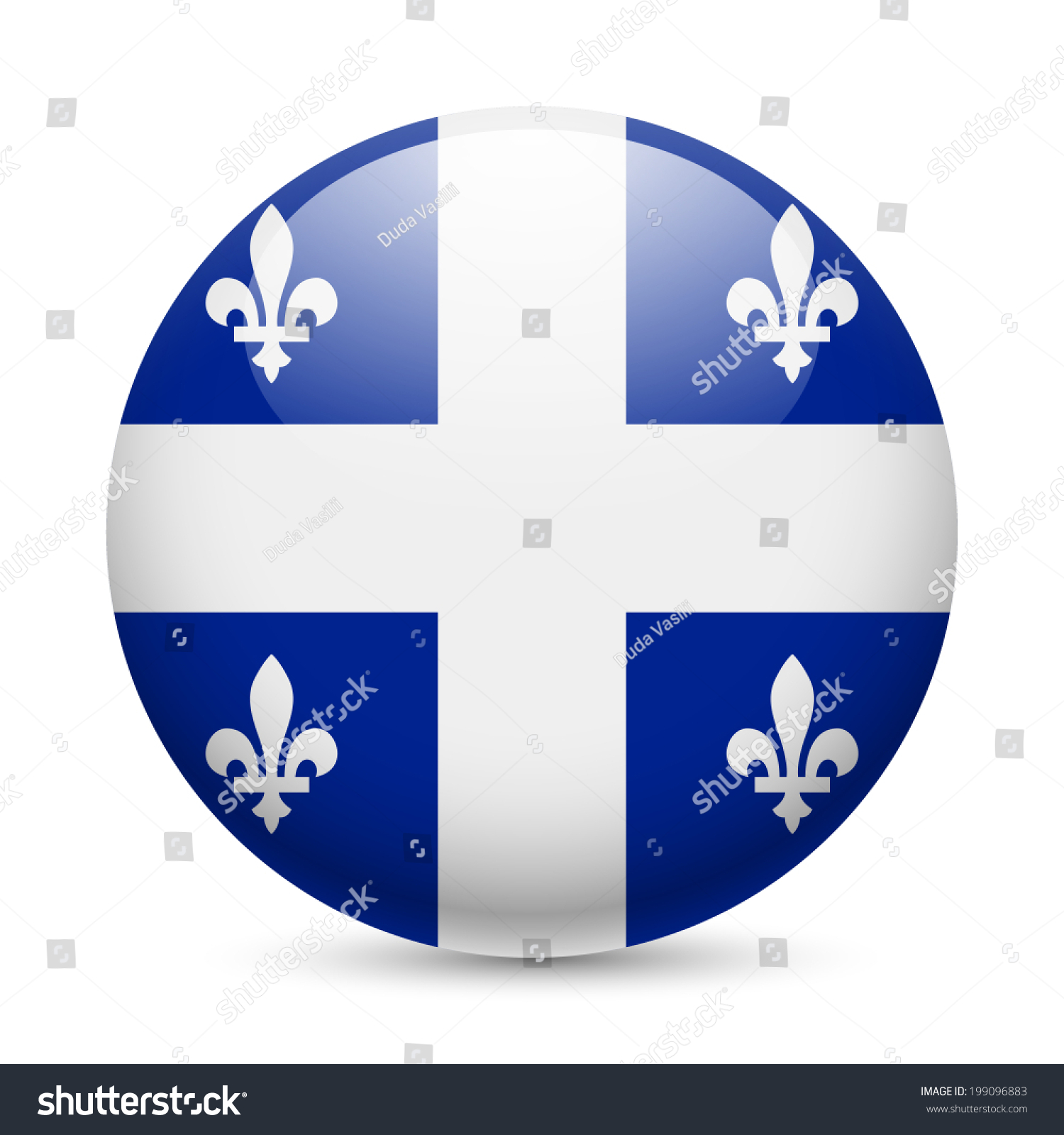 Flag Quebec Round Glossy Icon Button Stock Vector 199096883 - Shutterstock