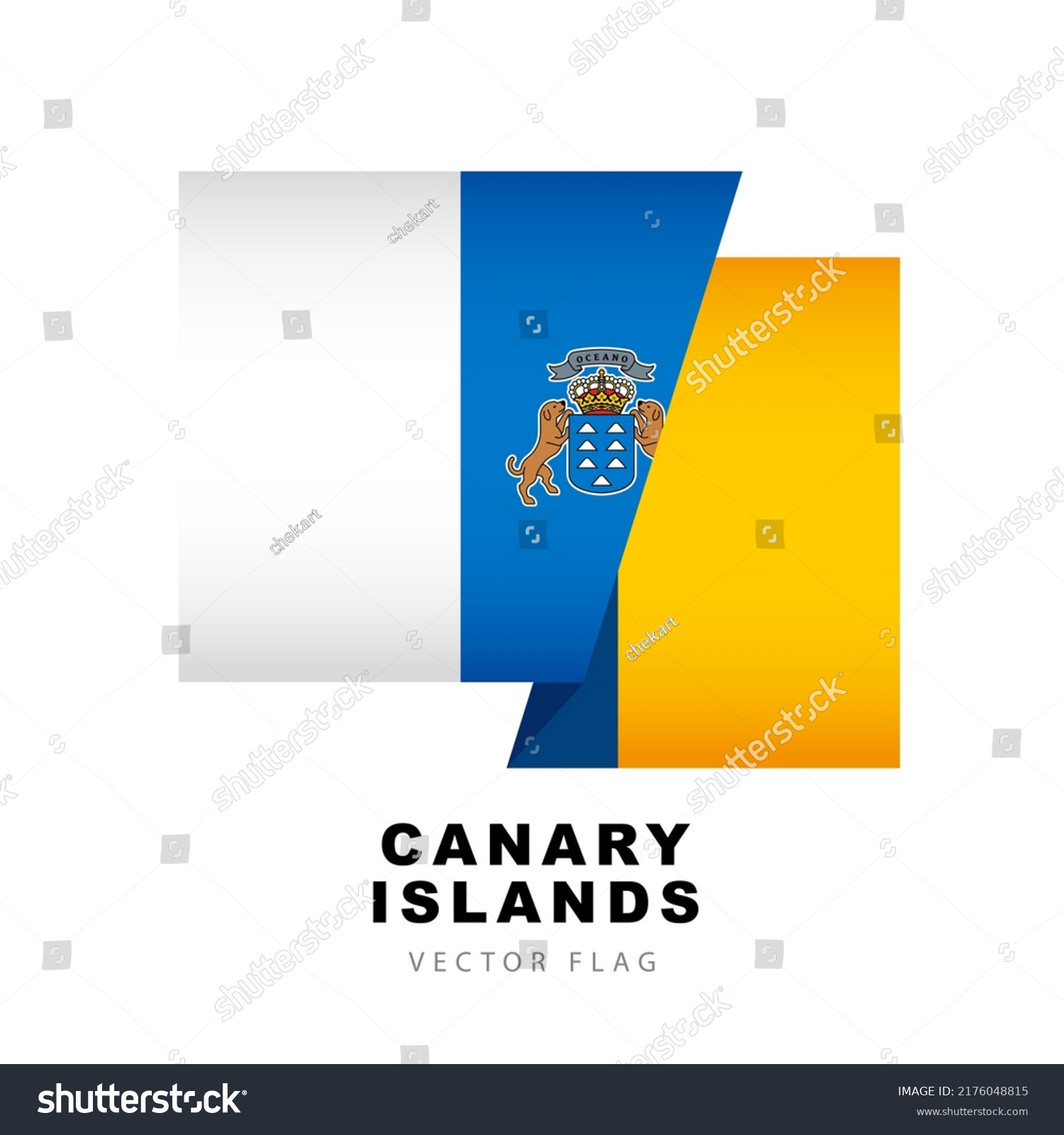 Flag Canary Islands Vector Illustration Isolated Stock Vector (Royalty ...