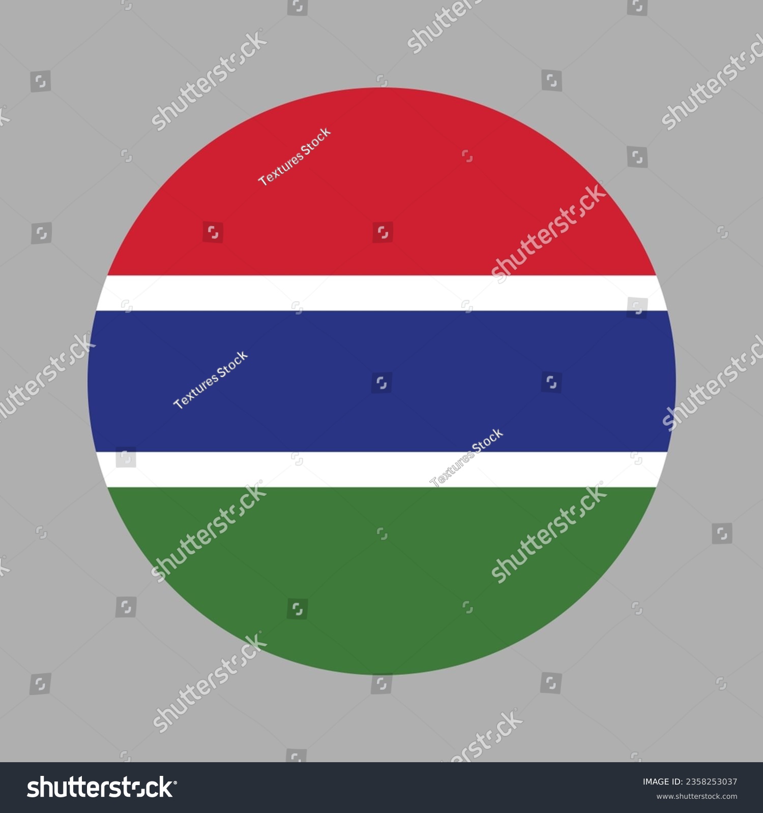 SVG of Flag of the Gambia. Flag icon. Standard color. Circle icon flag. Computer illustration. Digital illustration. Vector illustration. svg