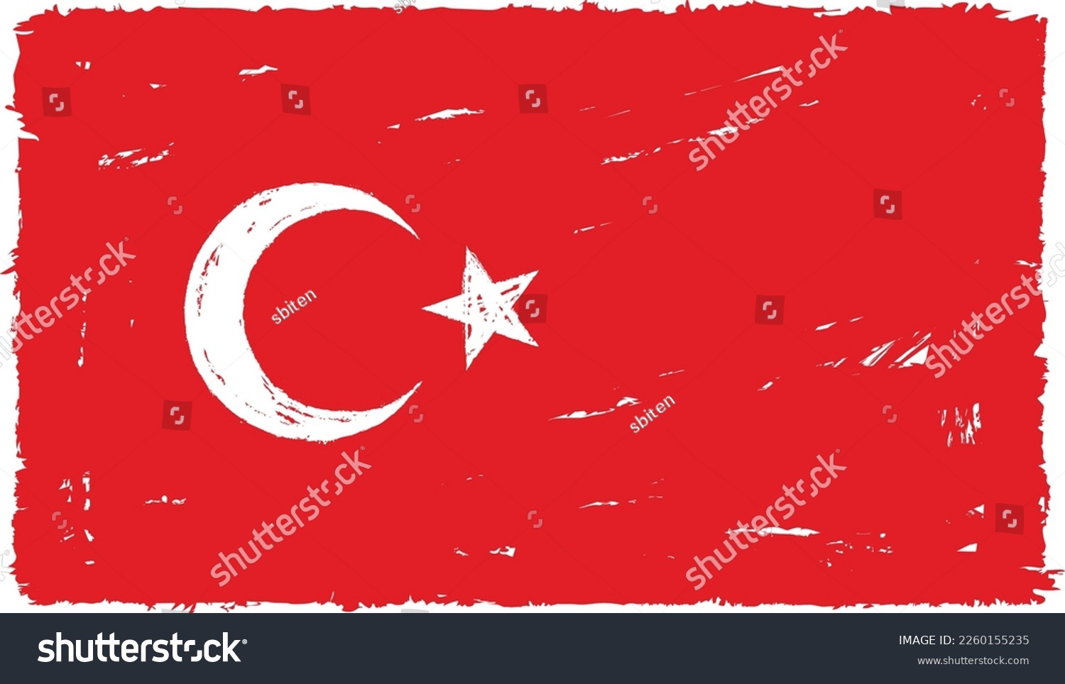 SVG of Flag of the Republic of Turkey drawn in chalk svg