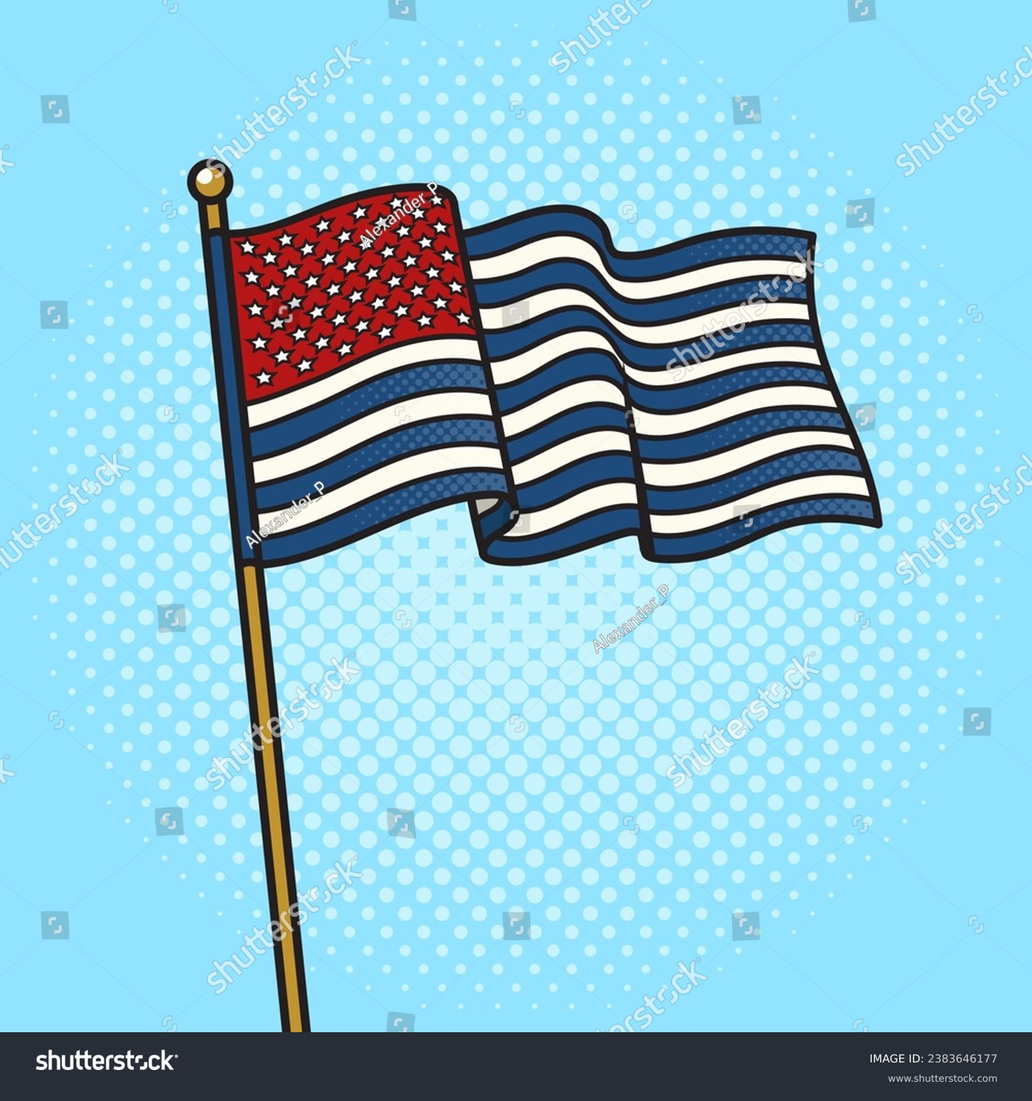 SVG of Flag of the USA inverted colors of the British flag pop art retro vector illustration. Comic book style imitation. svg