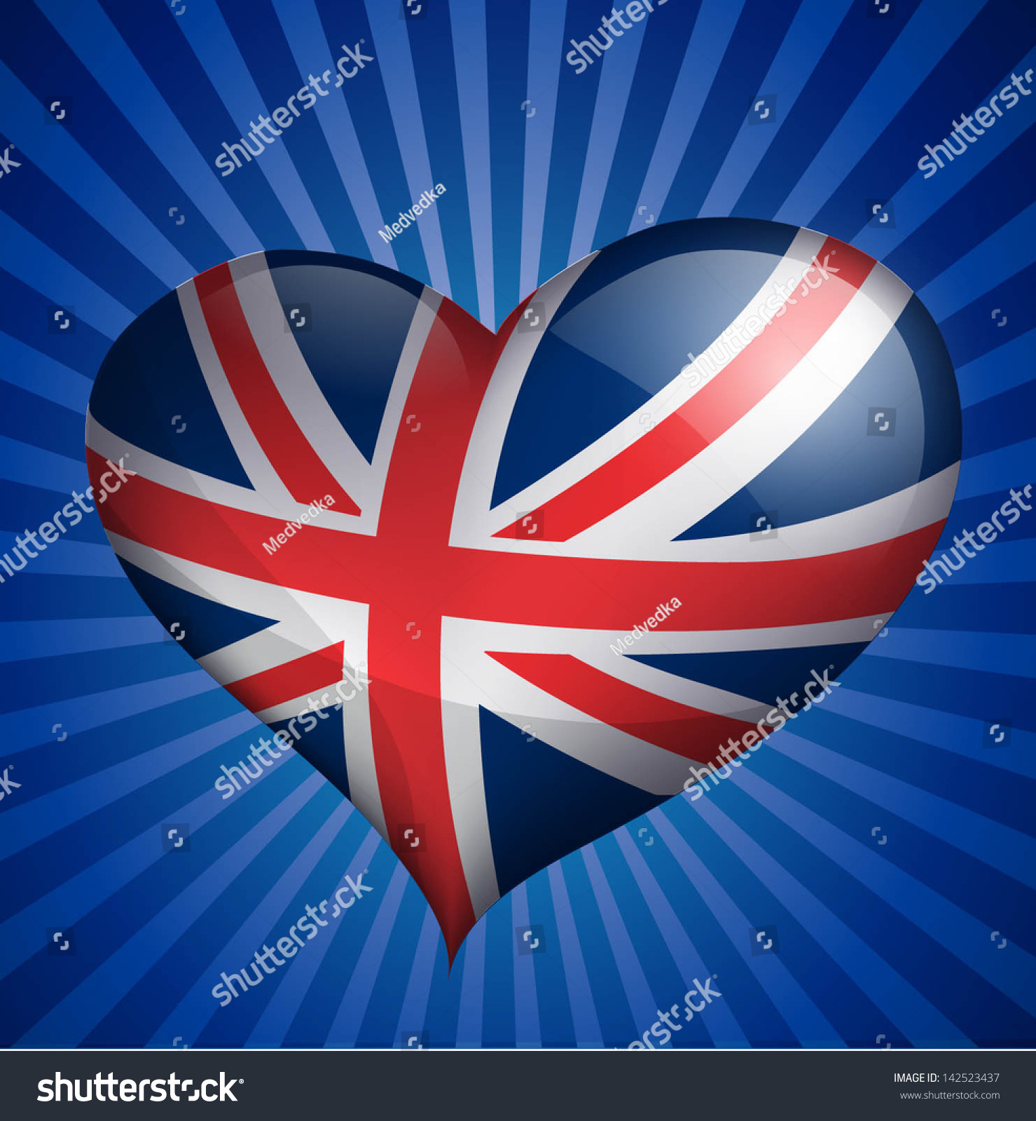 SVG of Flag of United Kingdom in heart shape svg