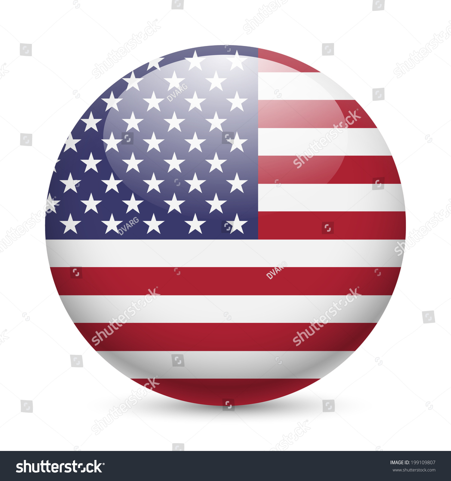 Download Flag Usa Round Glossy Icon Button Stock Vector 199109807 ...
