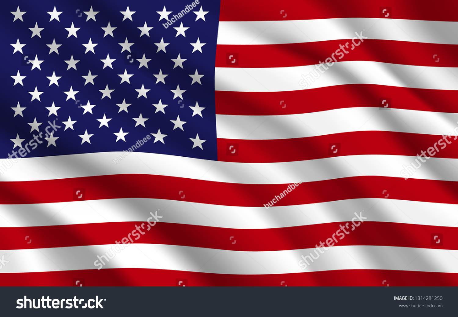 SVG of Flag of USA or United States of America vector background. American national banner of Stars and Stripes with waving silk fabric effect. Patriotic symbol, democracy and travel themes svg
