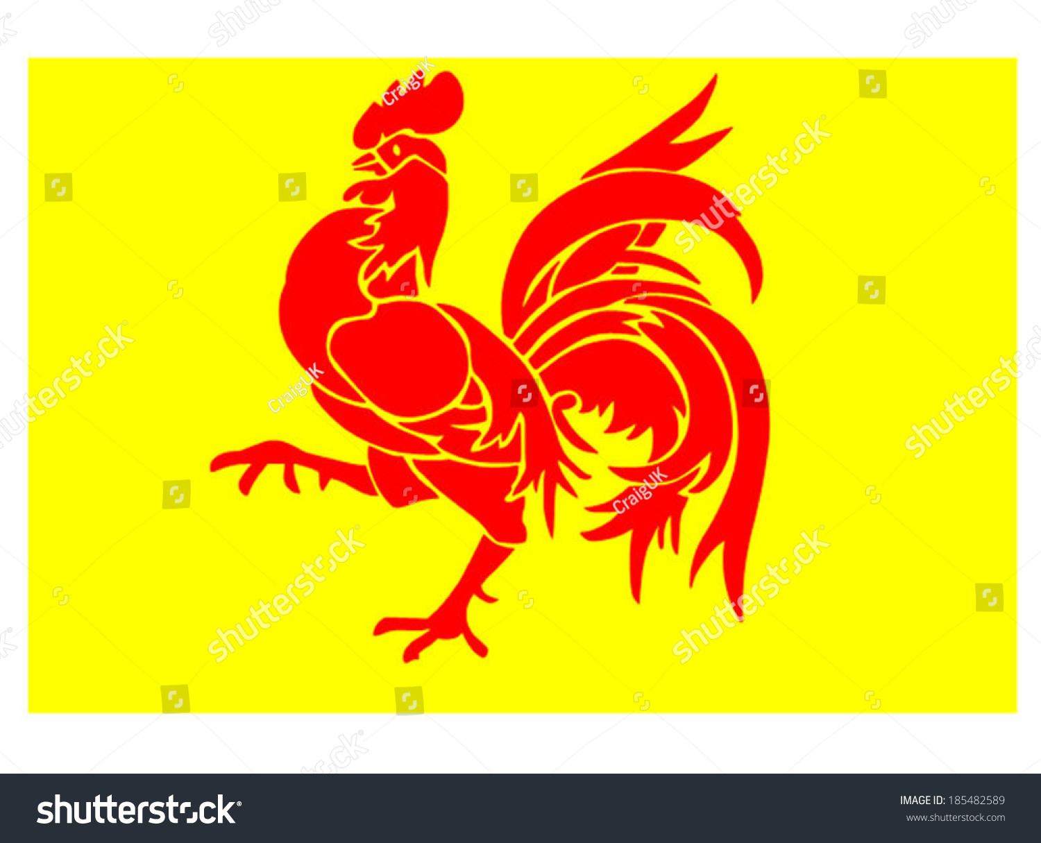 Flag Wallonia Flag Wallonia Walloon Flag Stock Vector Royalty Free