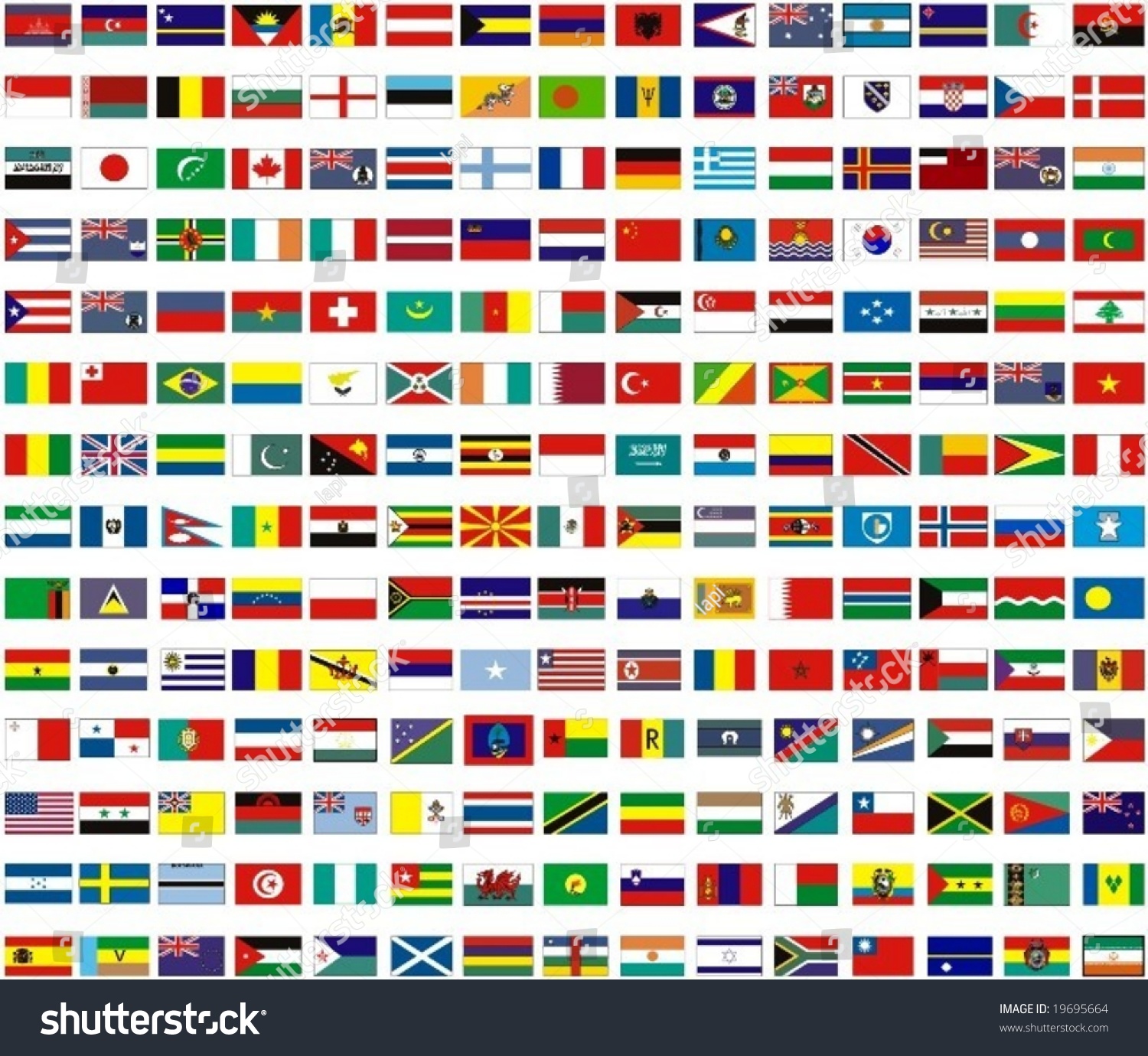 Flags All Countries World Stock Vector 19695664 - Shutterstock