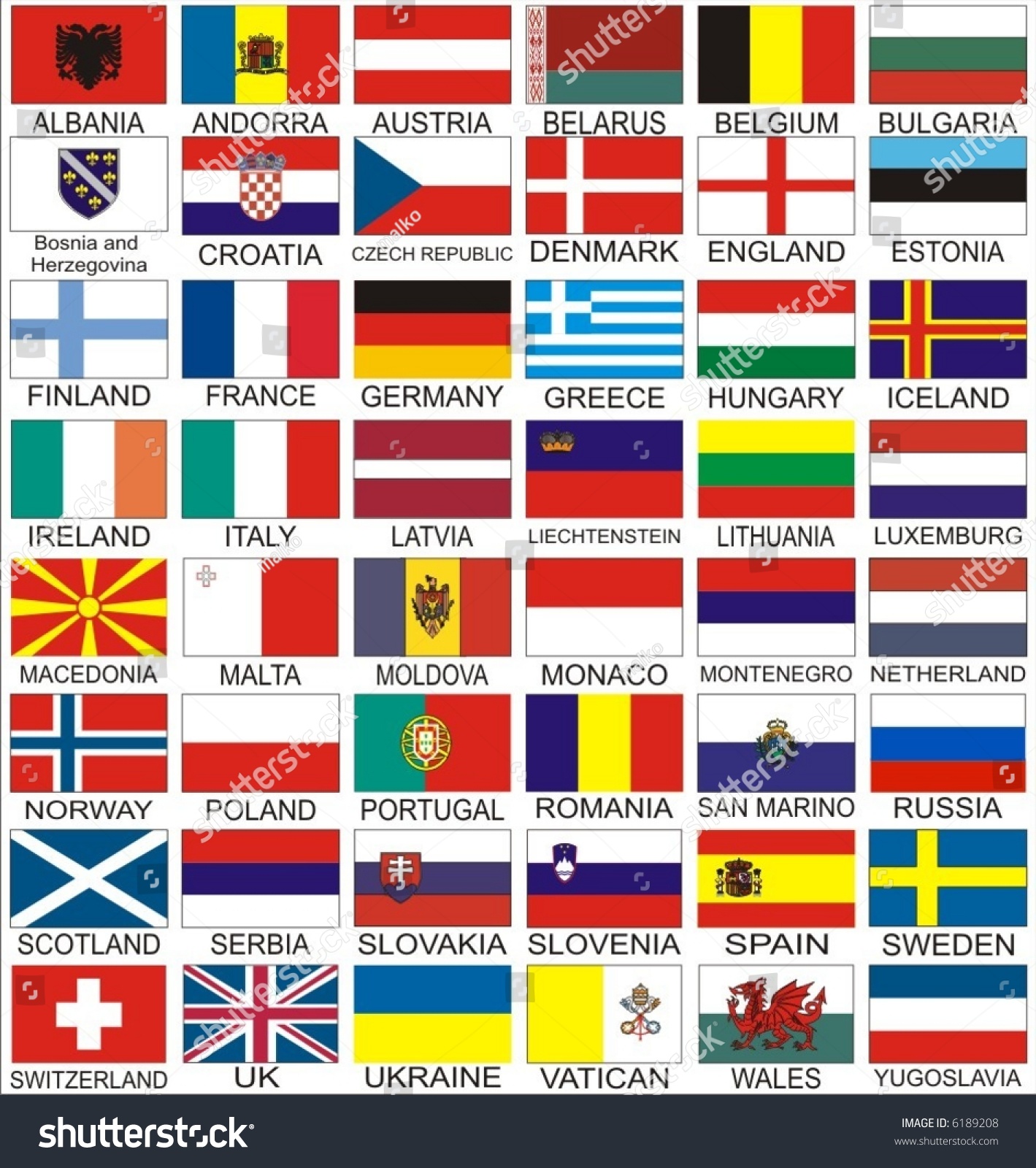 National Flags Of Europe