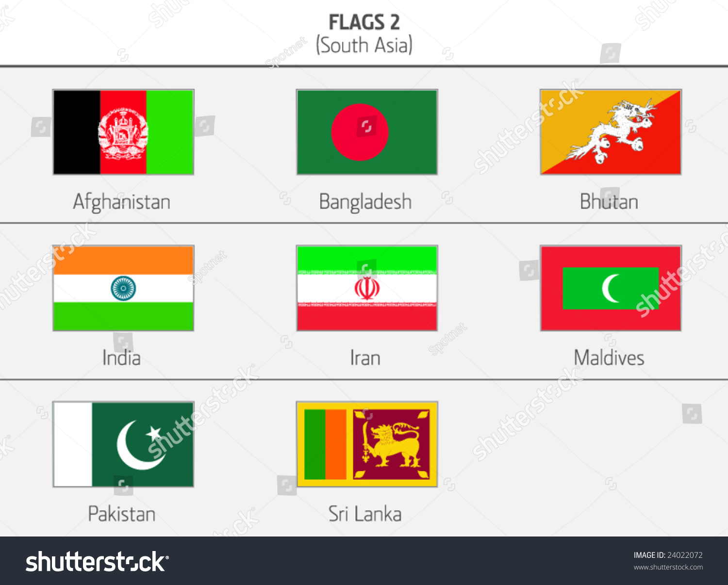 Flags Southern Asia Countries 2 Stock Vector (Royalty Free) 24022072 ...