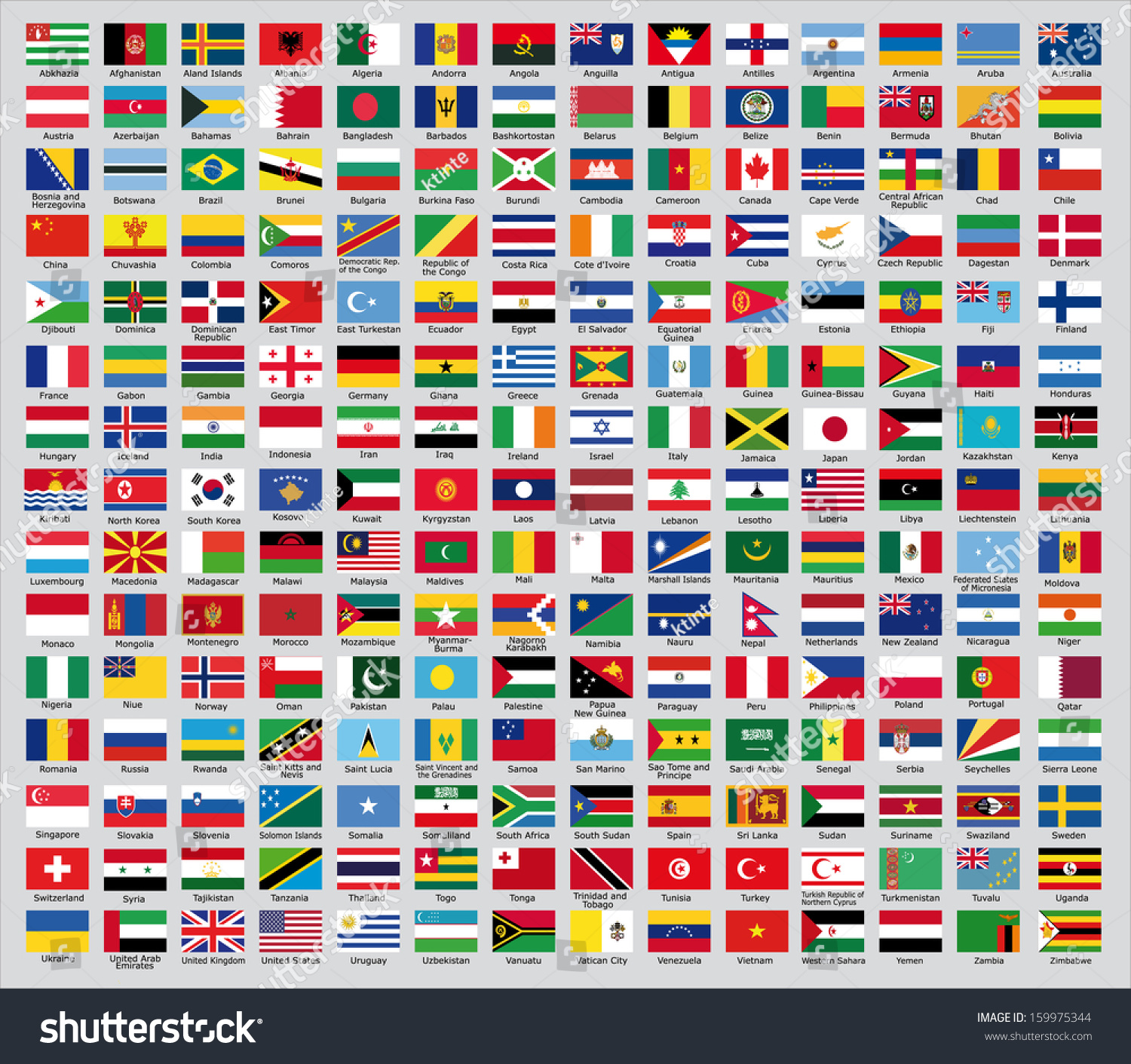 Flags Of The Countries Of The New World Stock Vector Illustration ...