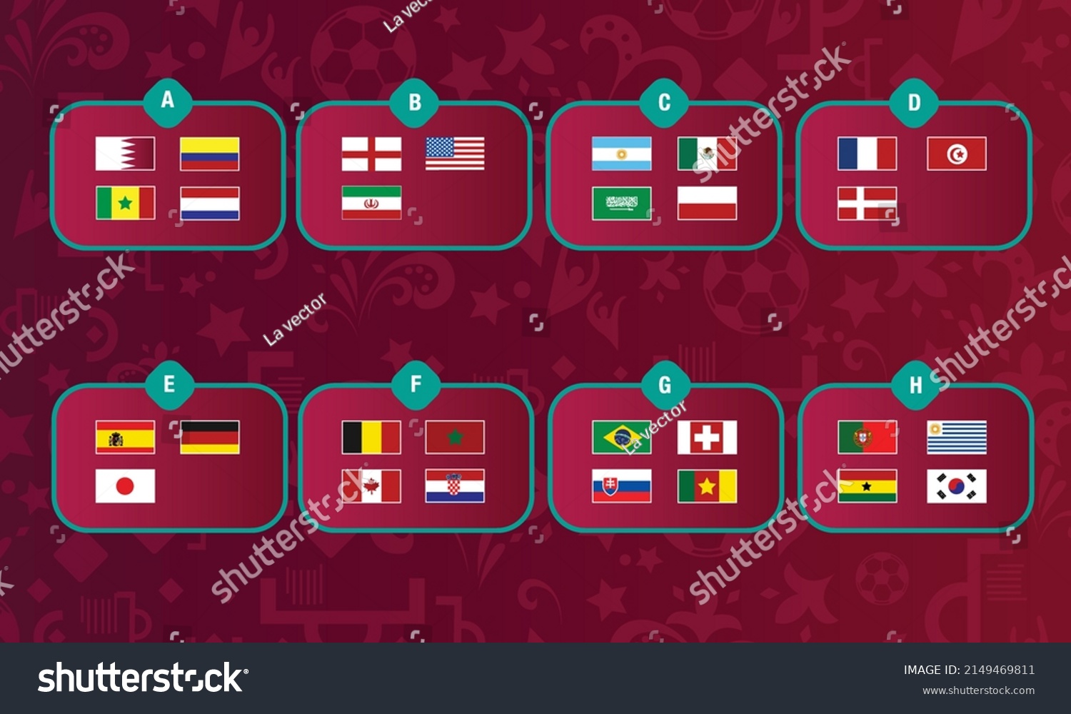 flags-countries-participating-football-competitions-2022-stock-vector