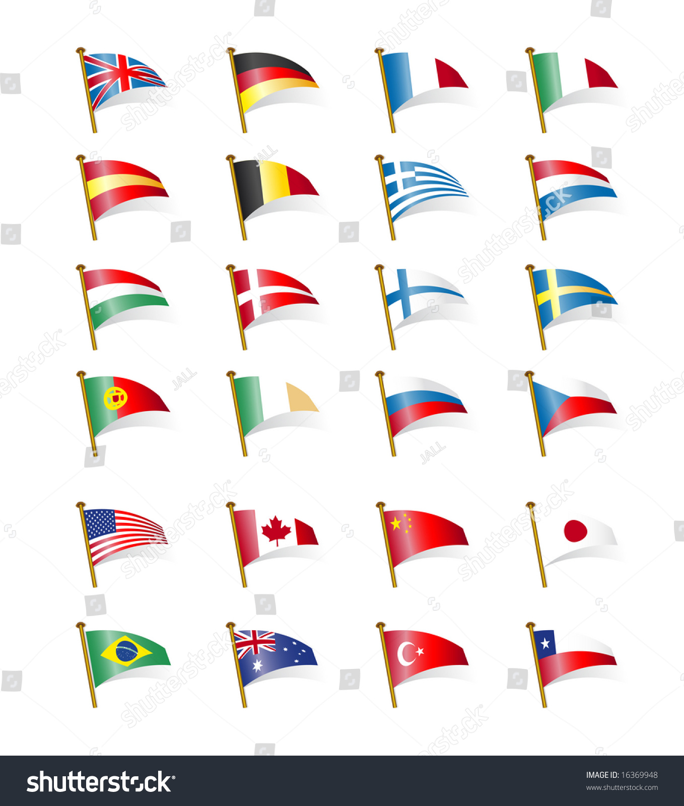 Flags Of The World Stock Vector Illustration 16369948 : Shutterstock