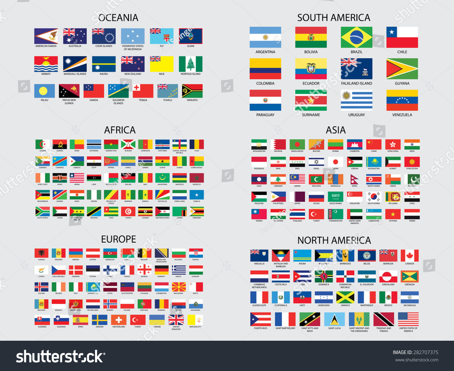 Flags Of The World Set Illustration - 282707375 : Shutterstock