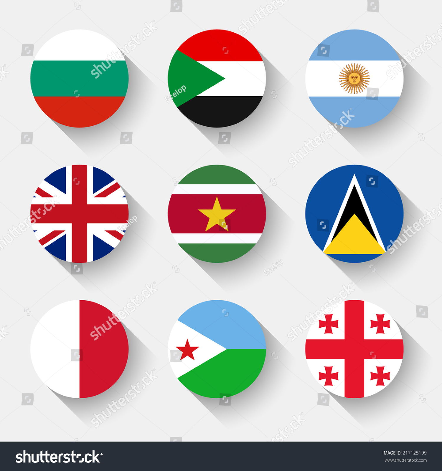 SVG of Flags of the world, set 08 with shadow svg