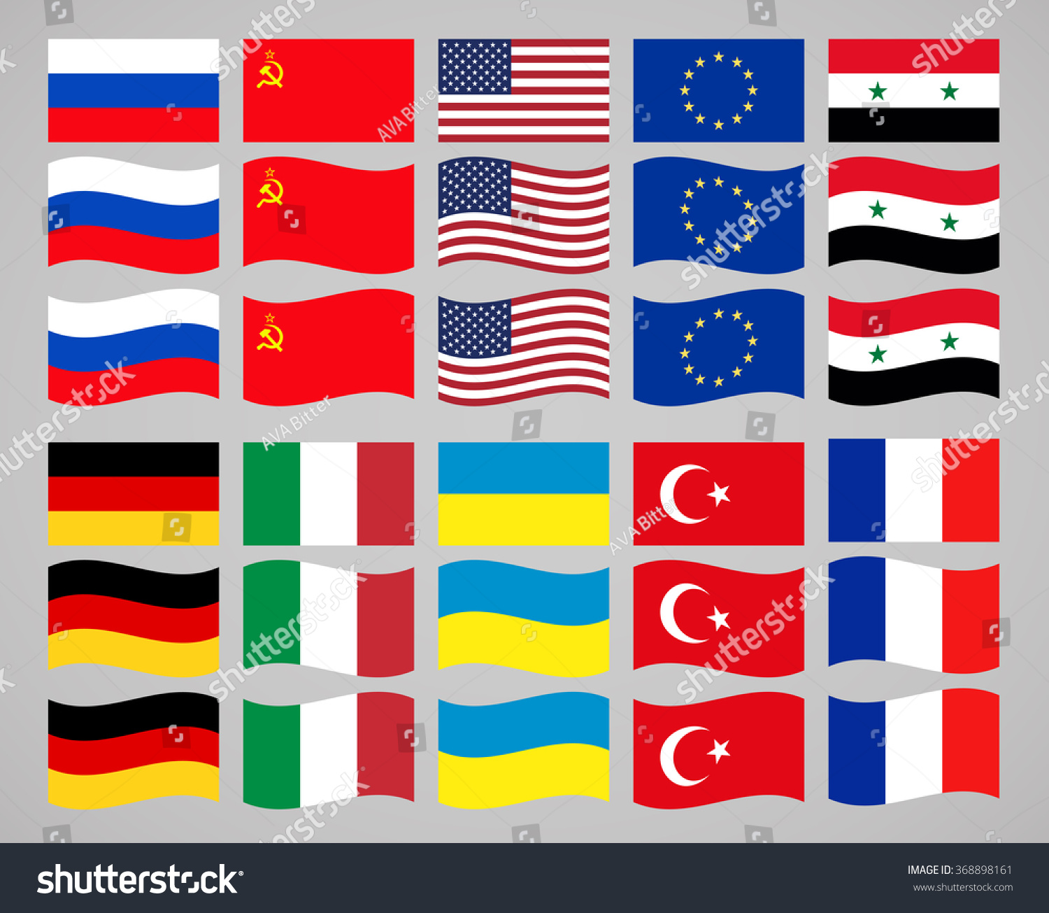 Flags World Vector Icons Set Stock Vector 368898161 - Shutterstock