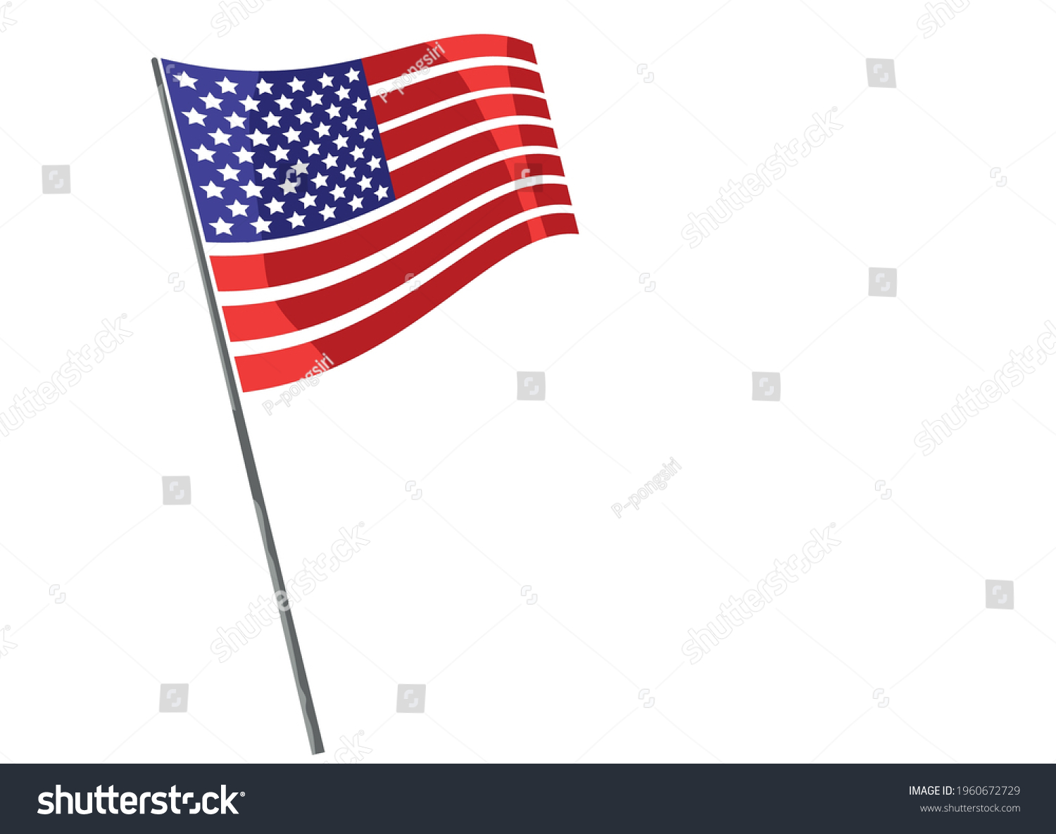 Flags Usa American Flag Mounted On Stock Vector (Royalty Free) 1960672729