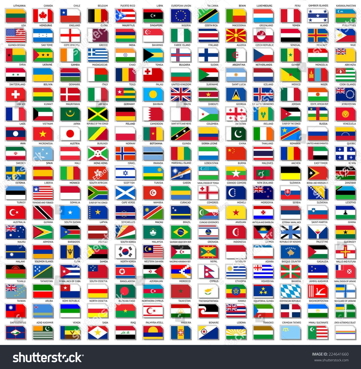 Flags Of World, Flat Vector Illustration, Set (October 2014 ...