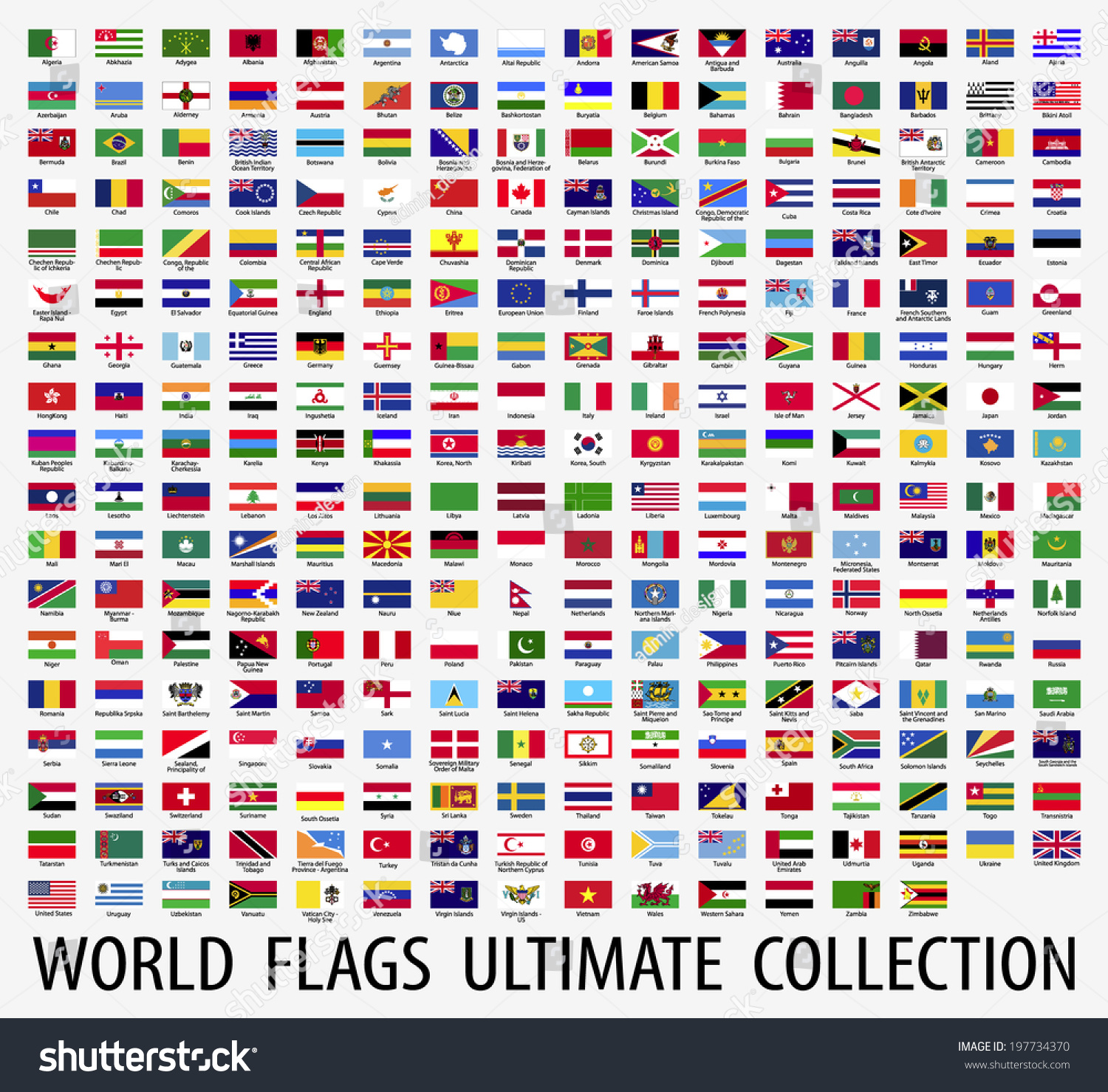 Flags Vector World Stock Vector (Royalty Free) 197734370