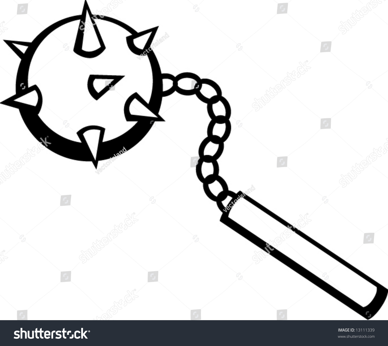 Flail Weapon Stock Vector 13111339 - Shutterstock