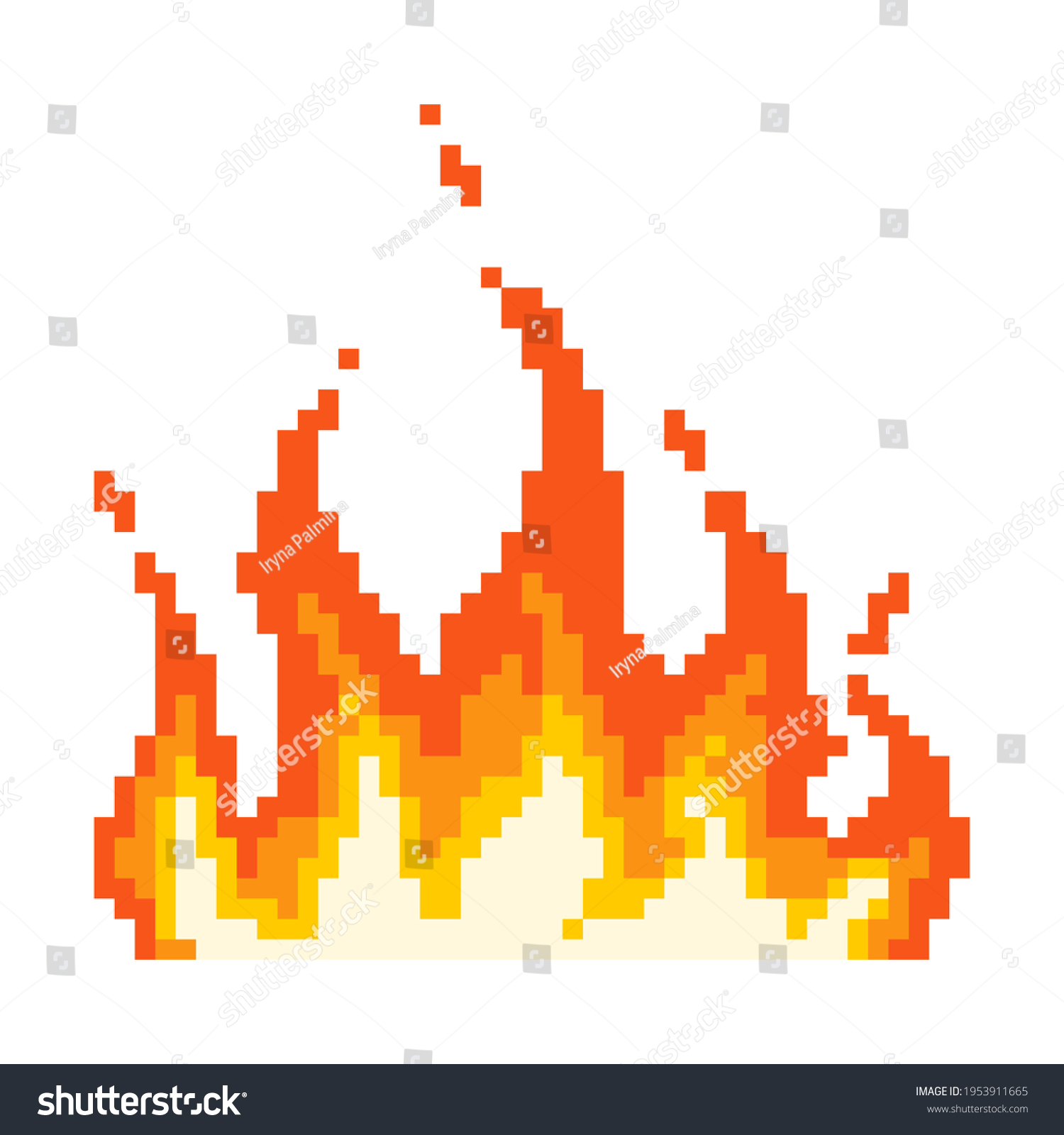 Flame Fire Pixel Icon Wave Napalm Stock Vector (Royalty Free ...