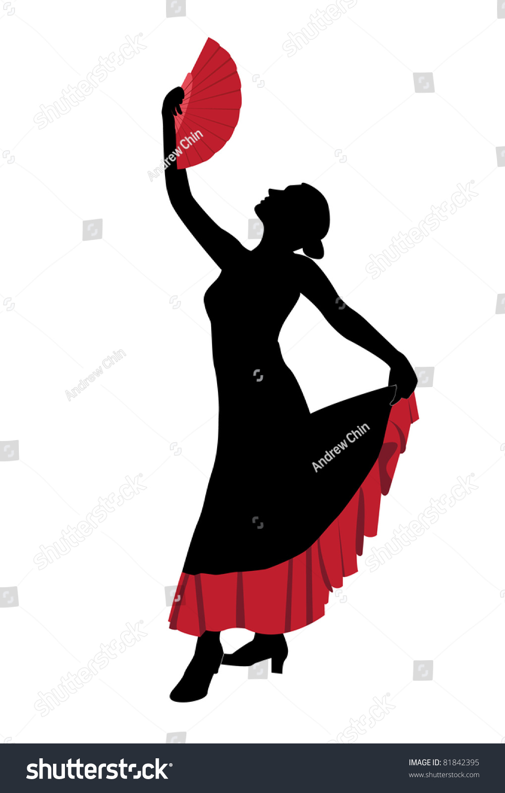 Flamenco Dancer Fan Stock Vector 81842395 - Shutterstock