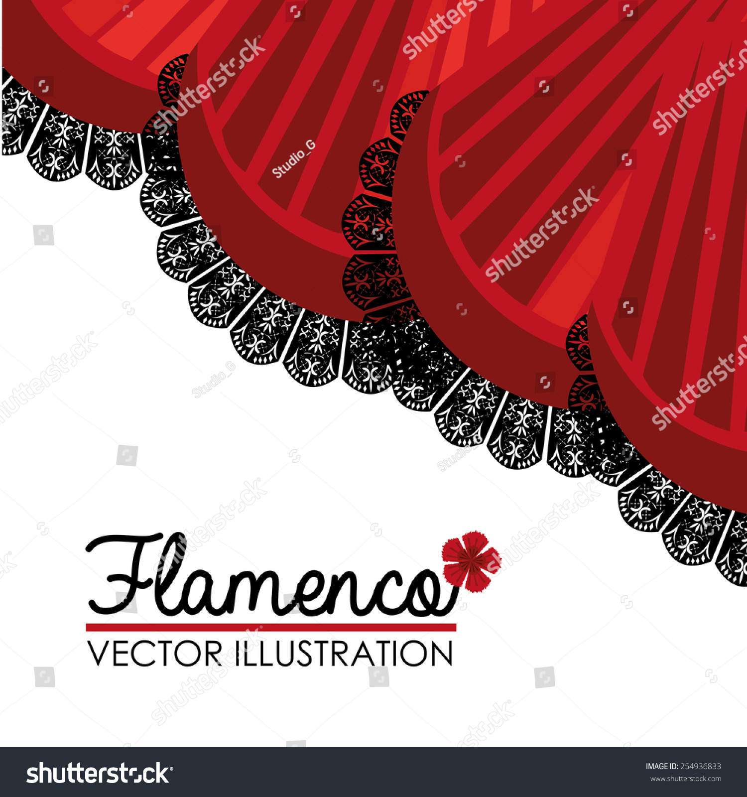 Flamenco Design Over White Background Vector Stock Vektorgrafik Lizenzfrei