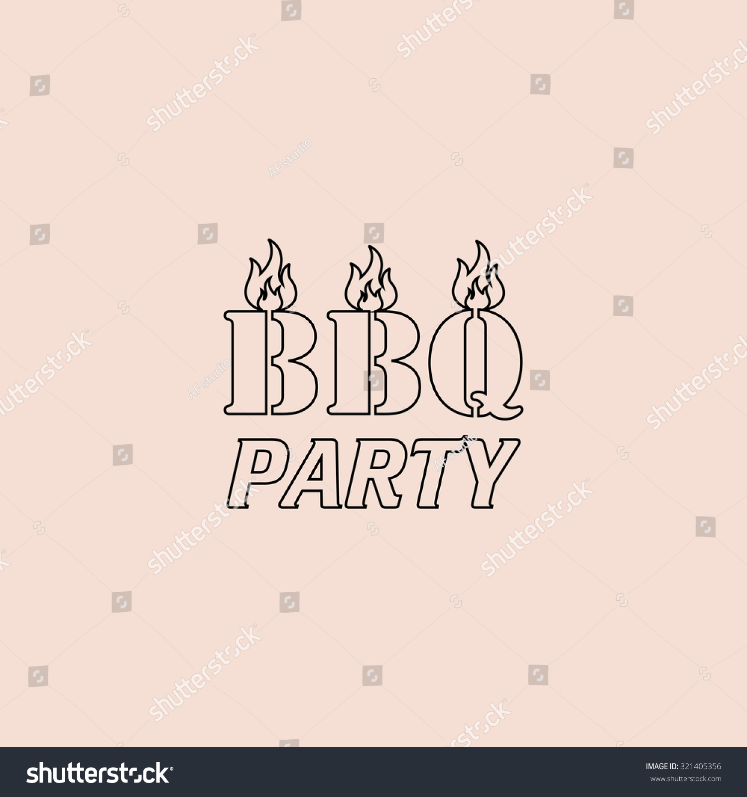 flaming-bbq-party-word-design-element-stock-vector-royalty-free-321405356-shutterstock