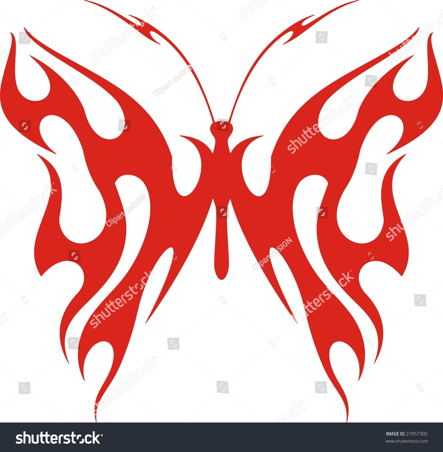 Flaming Butterfly Vector Illustration, Great For Vehicle Graphics ...