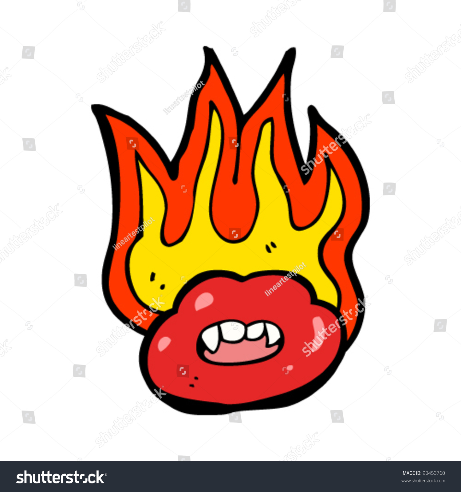 Flaming Lips Cartoon Stock Vector Illustration 90453760 : Shutterstock
