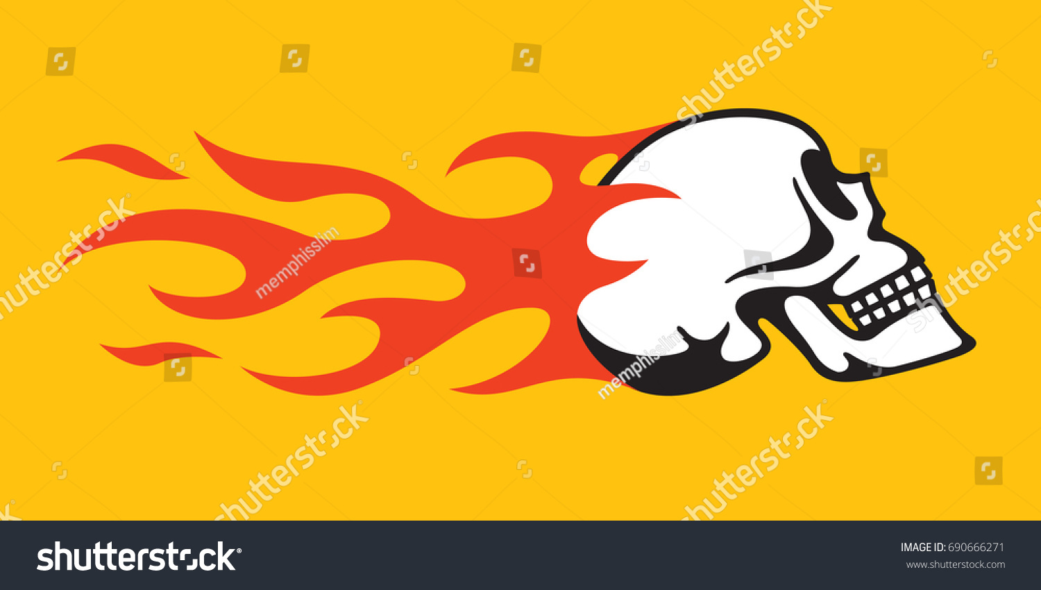 SVG of Flaming Skull Retro Hot Rod, Motorcycle Design
Vintage style vector illustration of speeding flaming skull from the side. svg