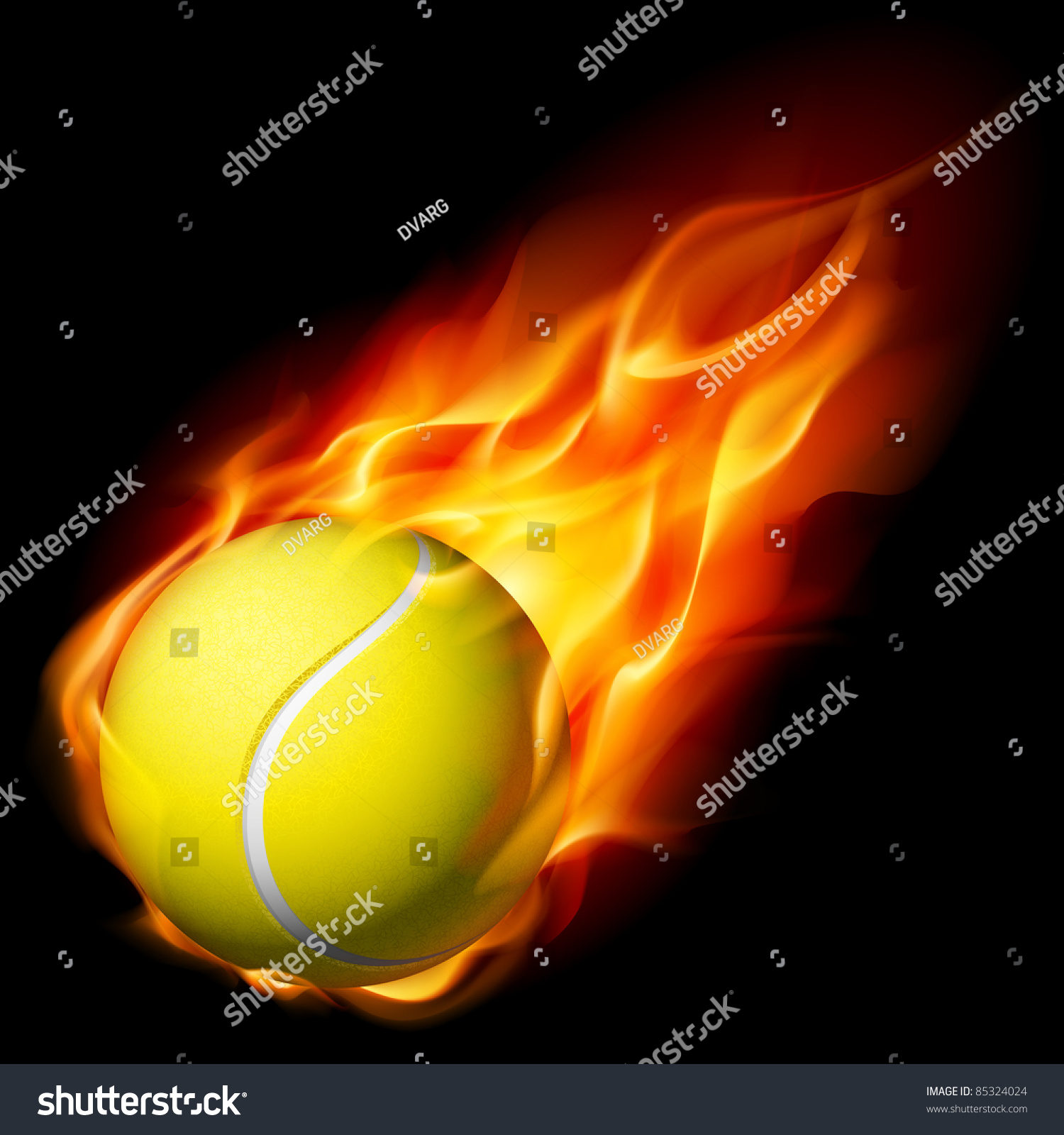 Flaming Tennis Ball Illustration On White Stock Vector (Royalty Free ...