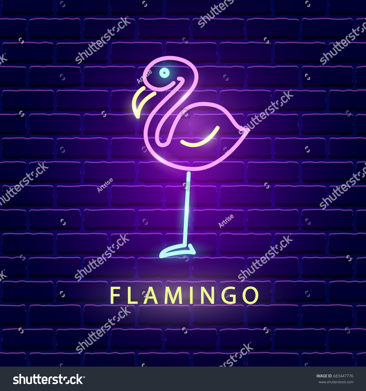 Flamingo Neon Bright Sign Night Club Stock Vector Royalty Free 683447776 - 8597637 76553 neon sign night club roblox