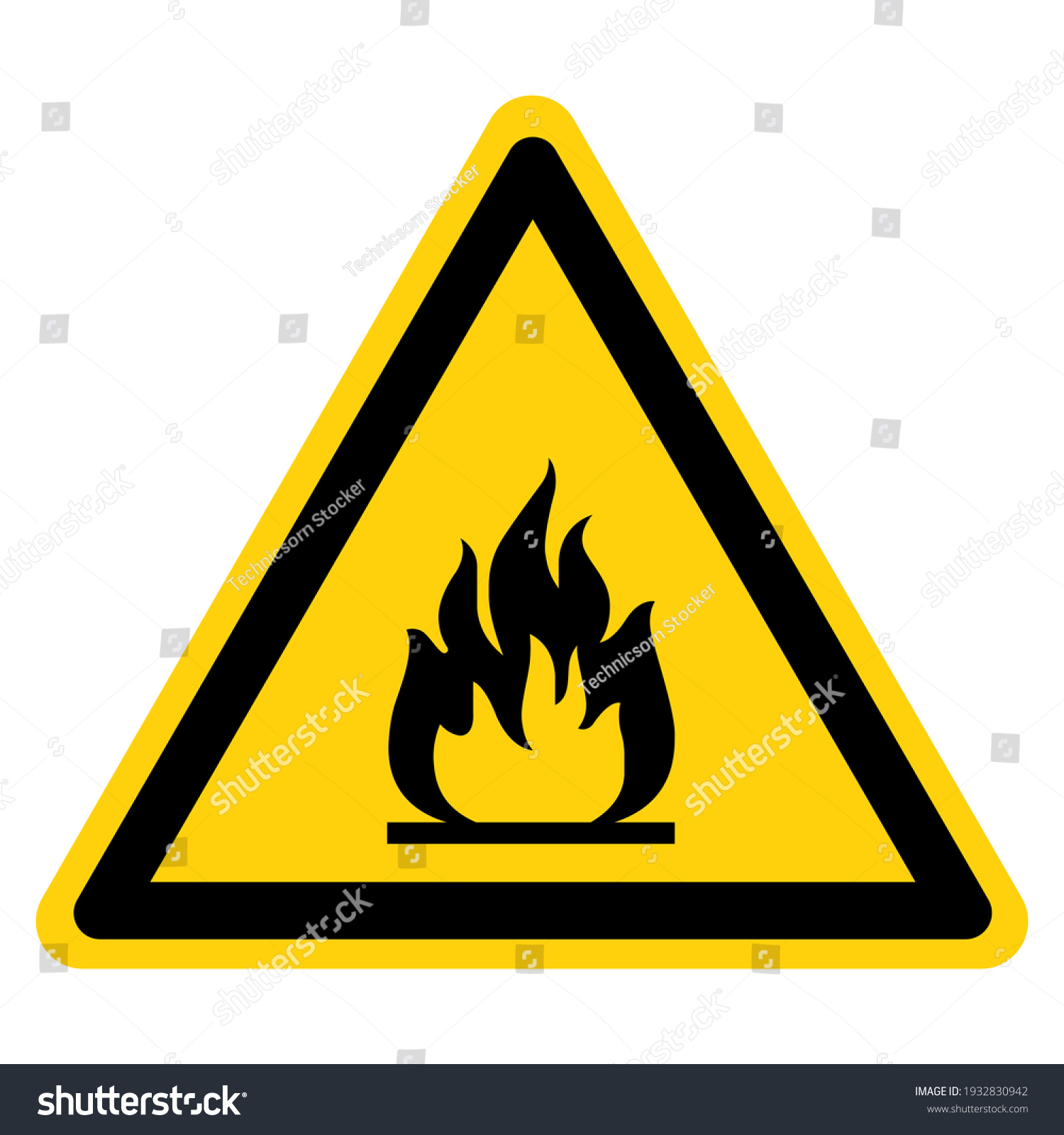 Flammable Area Symbol Sign Vector Illustration Stock Vector (Royalty ...