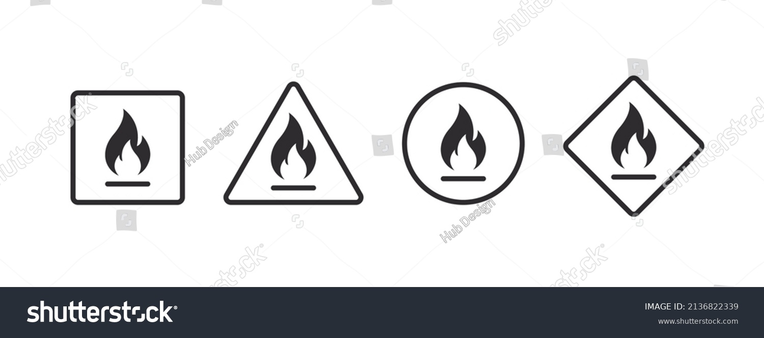 Flammable Materials Warning Sign Flammable Substances Stock Vector ...