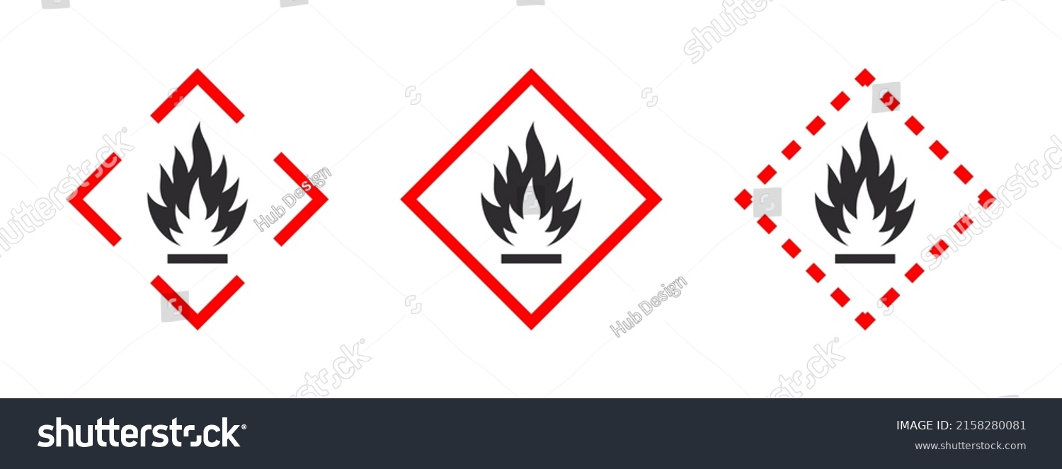 Flammable Materials Warning Sign Pictogram Flammable Stock Vector ...