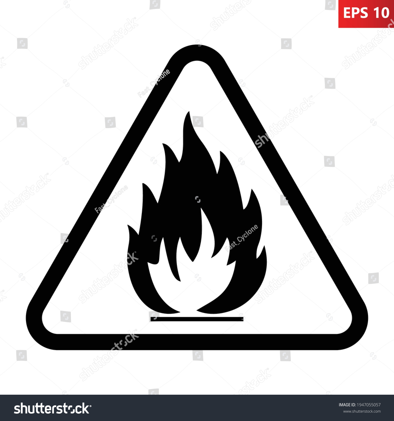 Flammable Substances Sign Vector Illustration Black Stock Vector ...