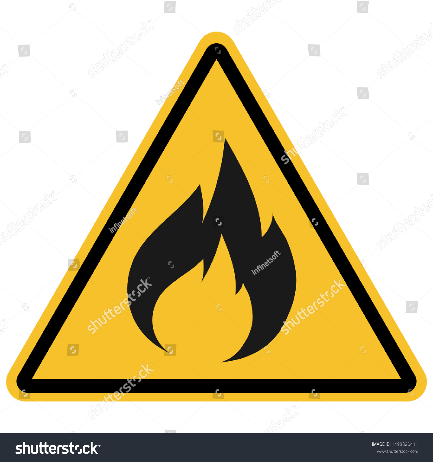 Flammable Warning Sign Vector Productsyellow Triangle Stock Vector ...